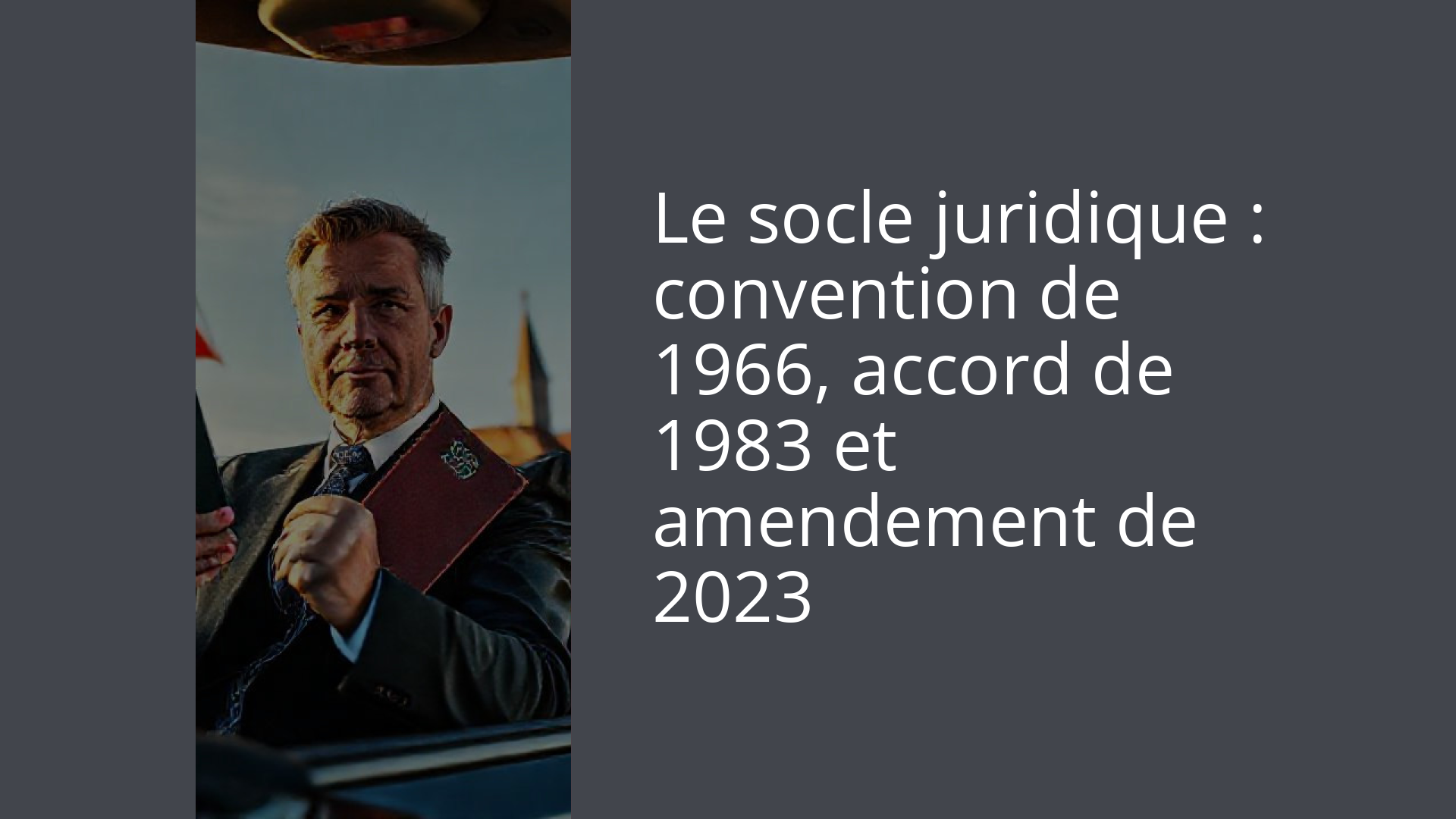 Le socle juridique : convention de 1966, accord de 1983 et amendement de 2023