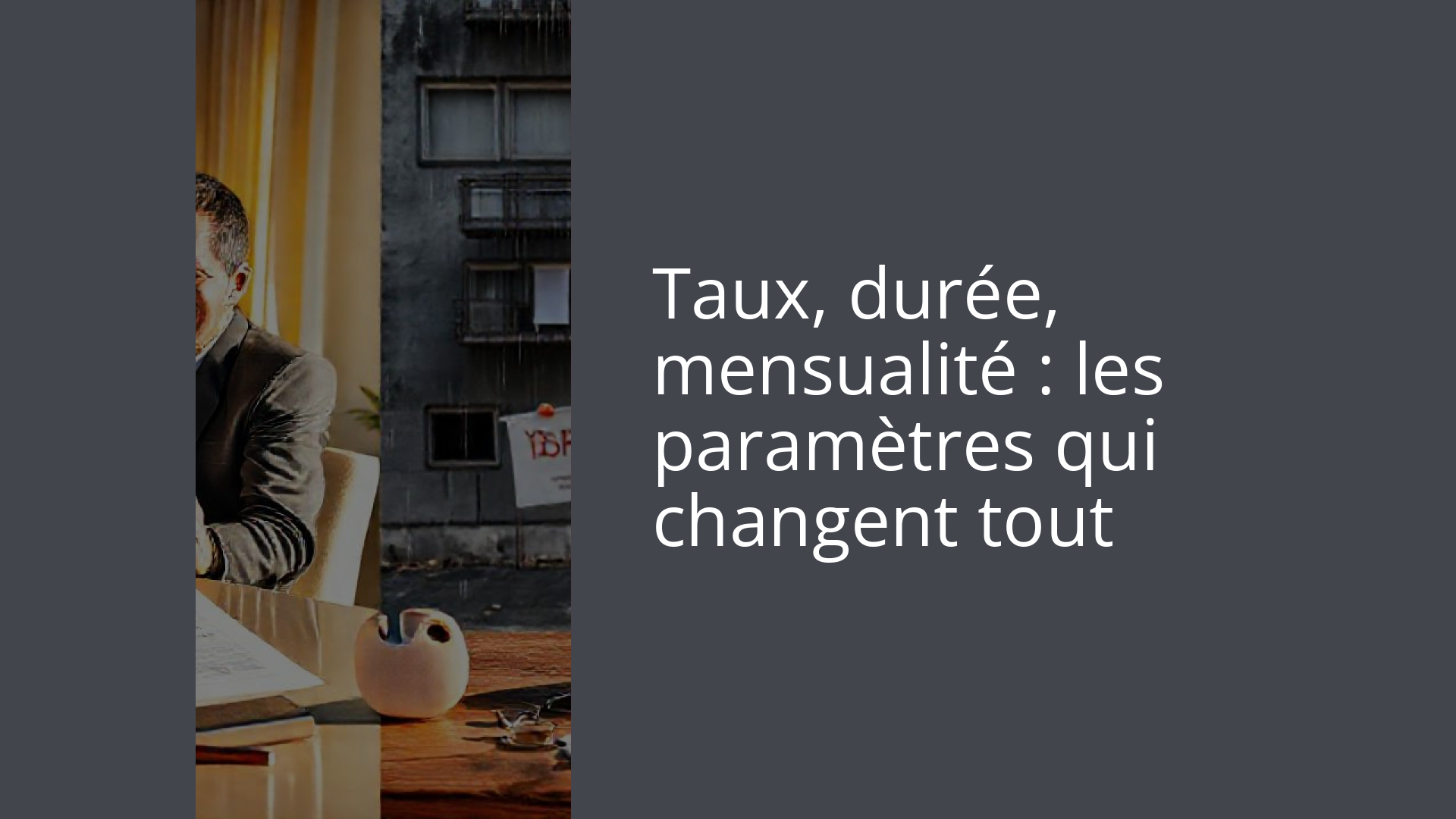 Taux, durée, mensualité : les paramètres qui changent tout