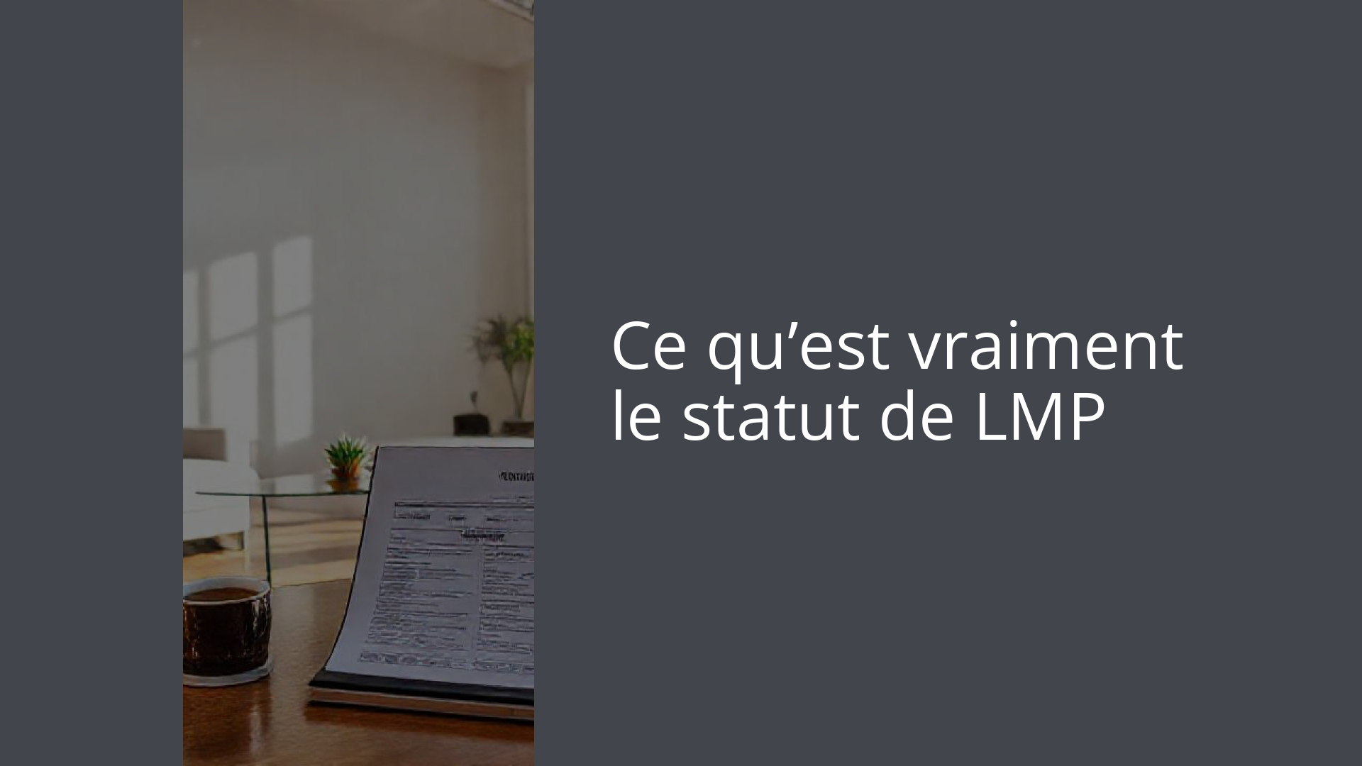 Ce qu’est vraiment le statut de LMP