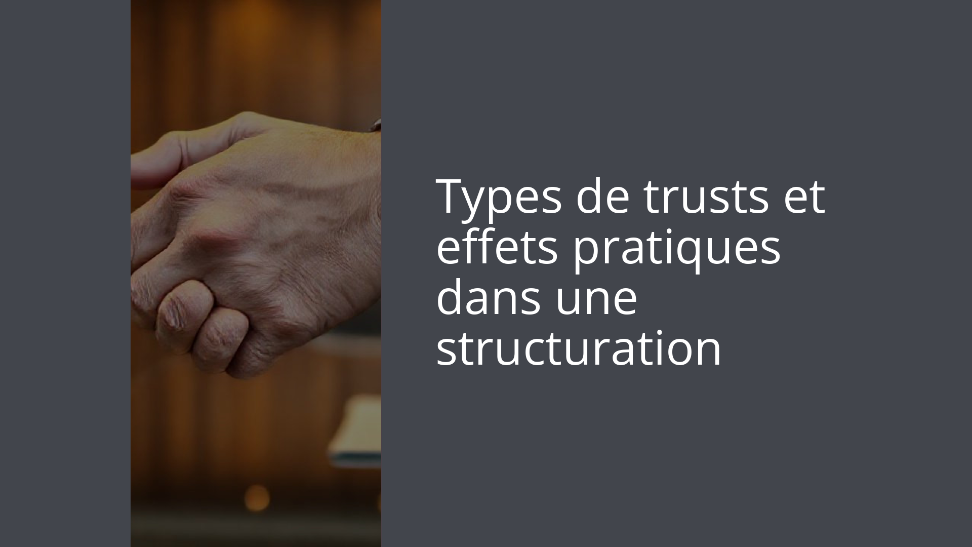 Types de trusts et effets pratiques dans une structuration