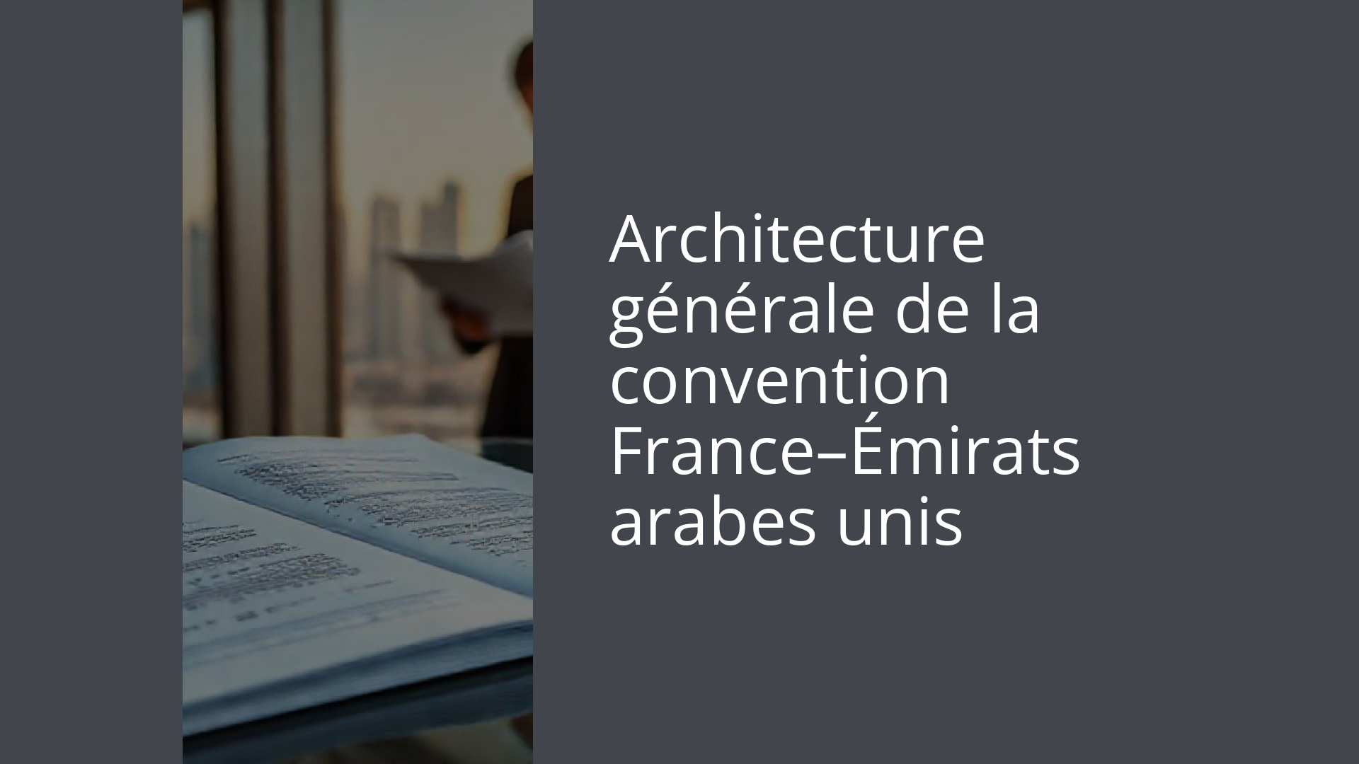 Architecture générale de la convention France–Émirats arabes unis