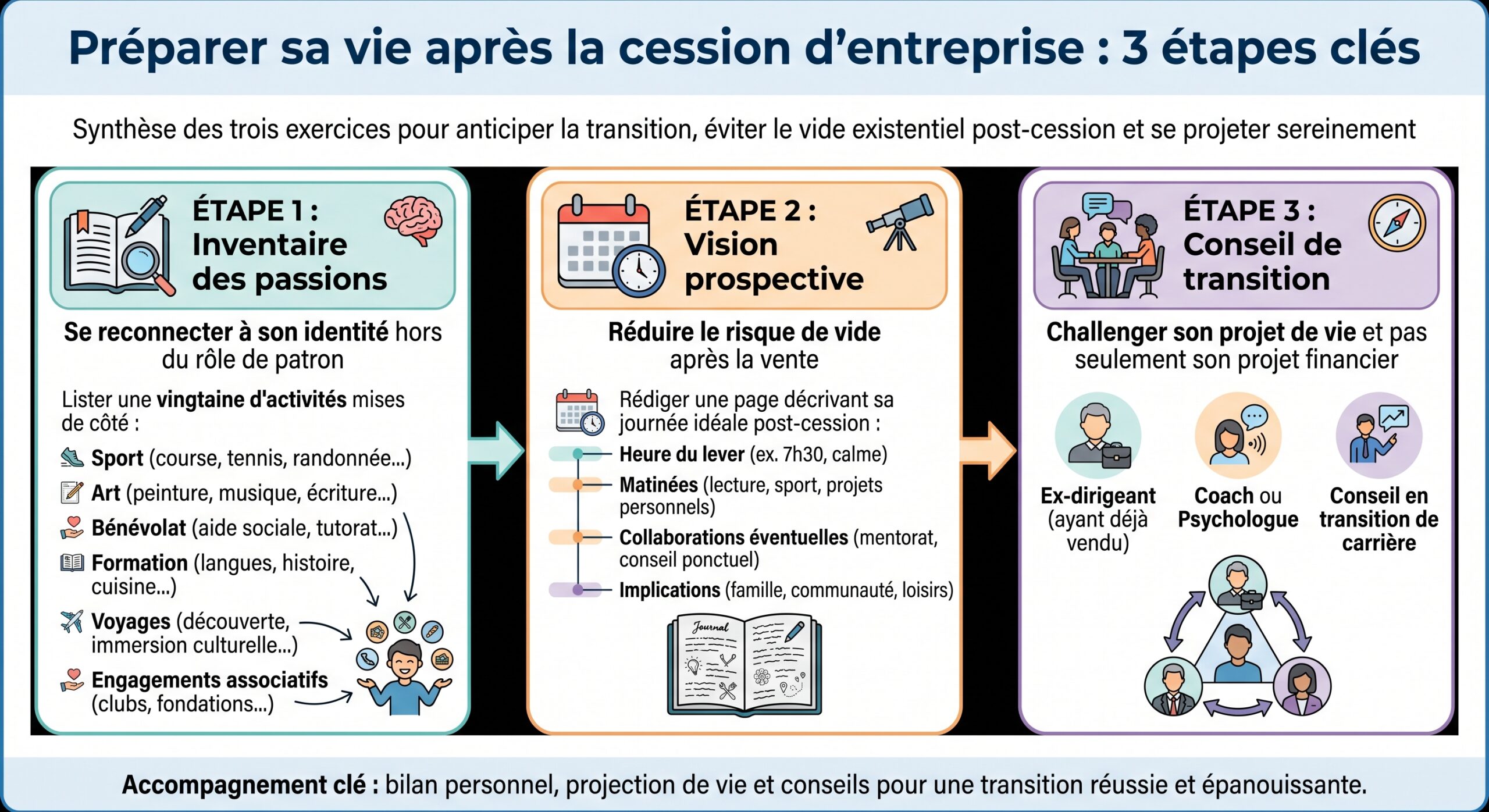 Préparer sa vie après la cession d'entreprise : 3 étapes clés