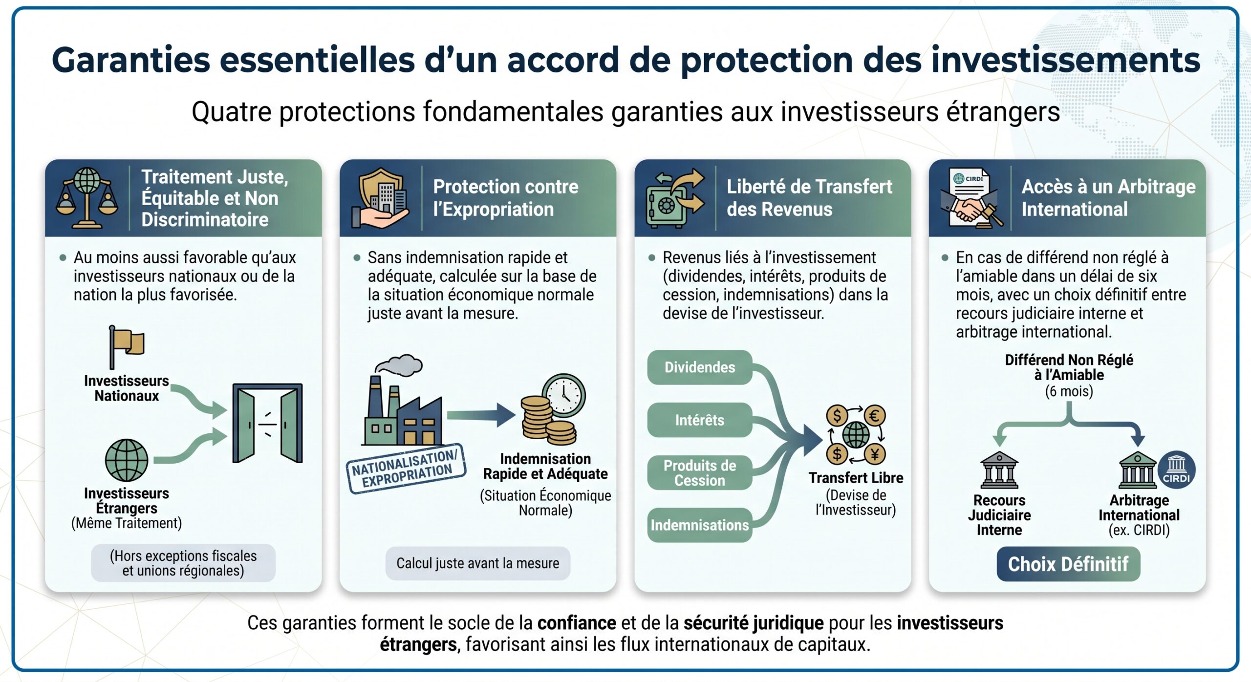 Garanties essentielles d’un accord de protection des investissements