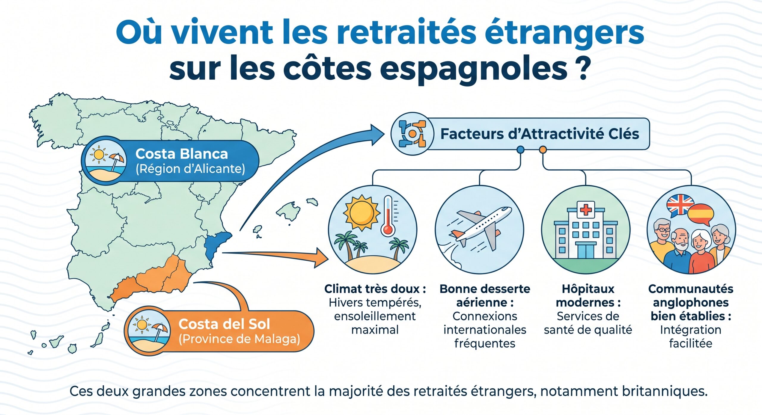 Où vivent les retraités étrangers sur les côtes espagnoles ?
