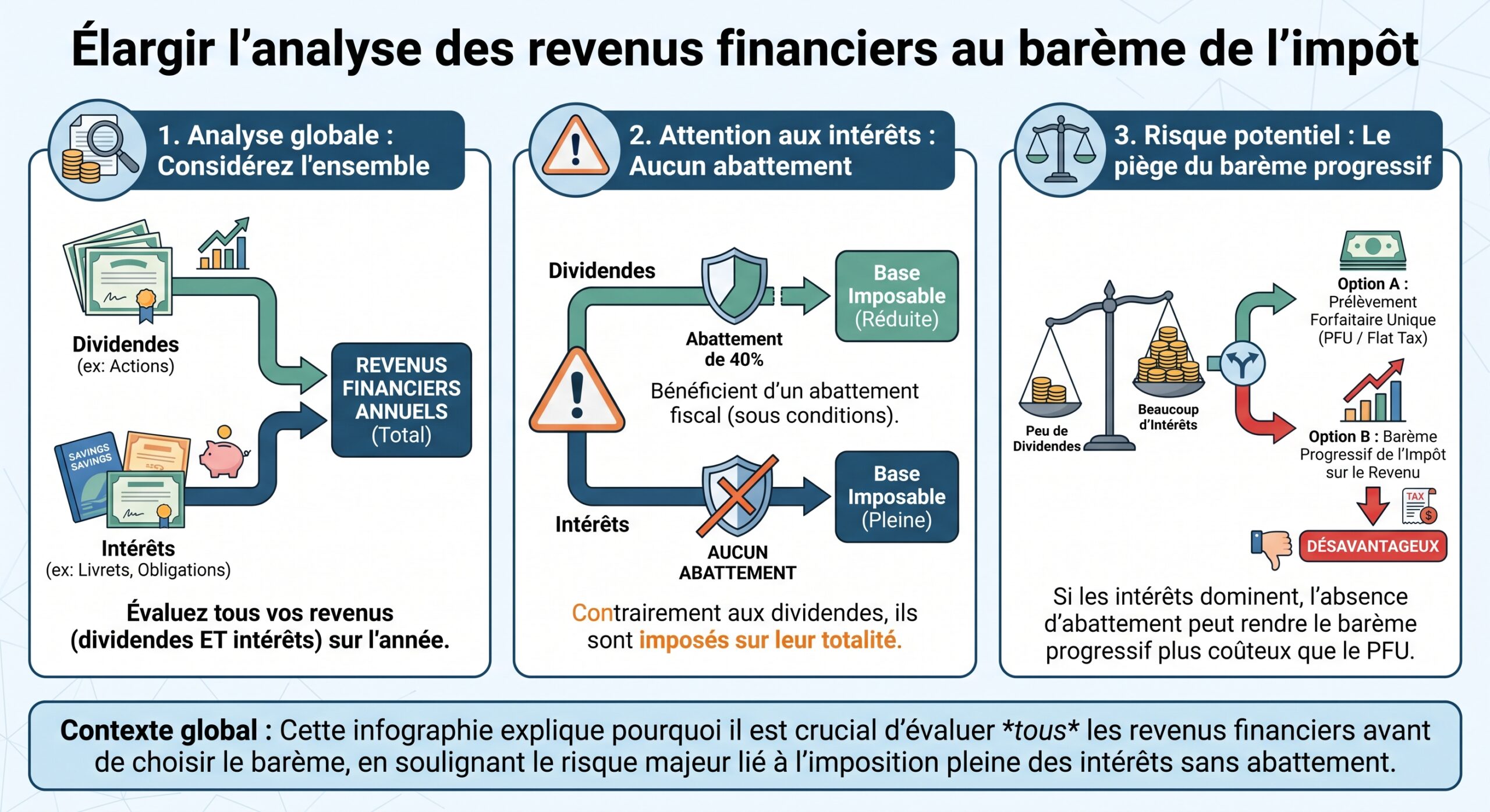 Élargir l'analyse des revenus financiers au barème de l'impôt