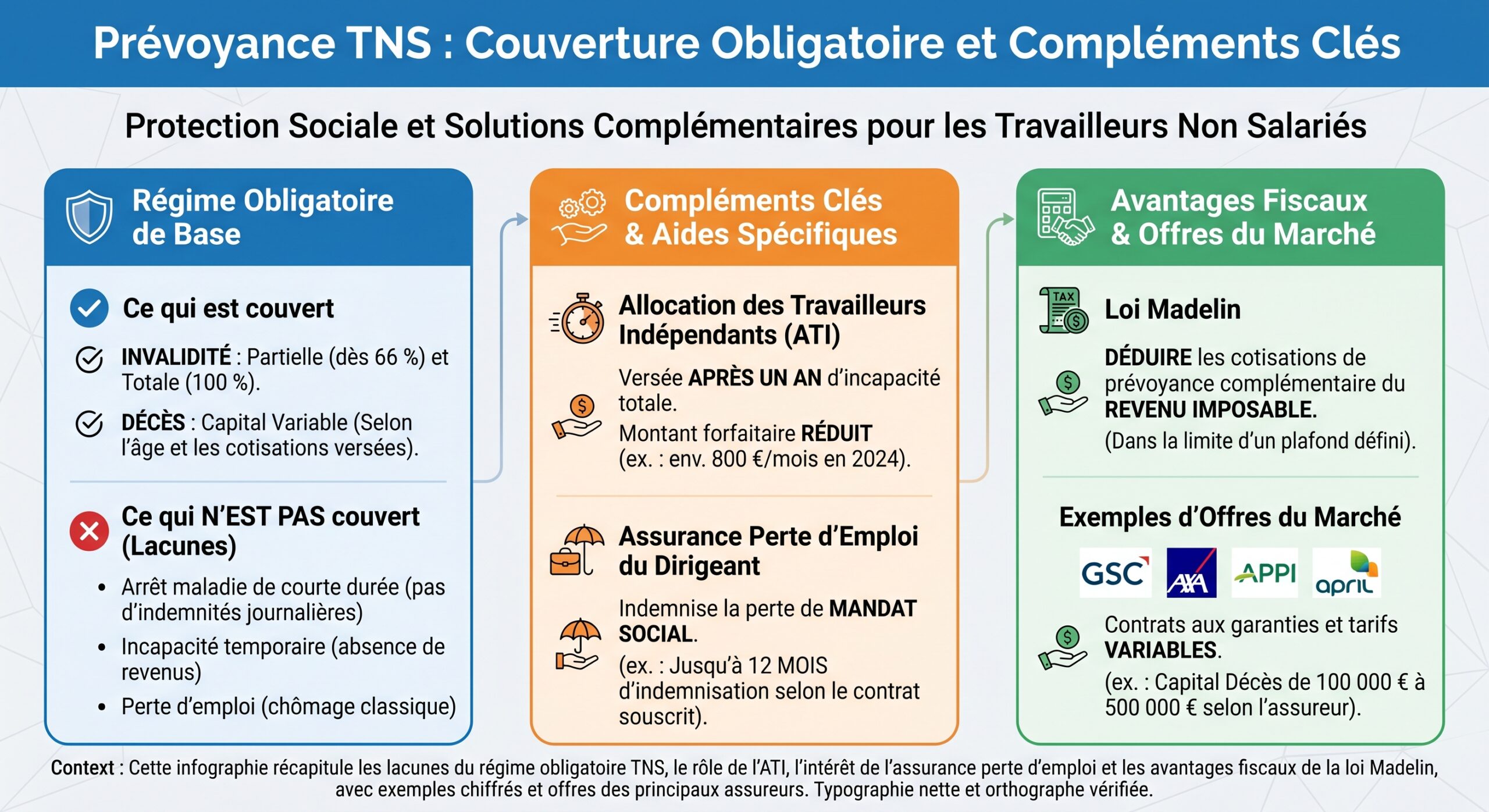 Prévoyance TNS : couverture obligatoire et compléments clés