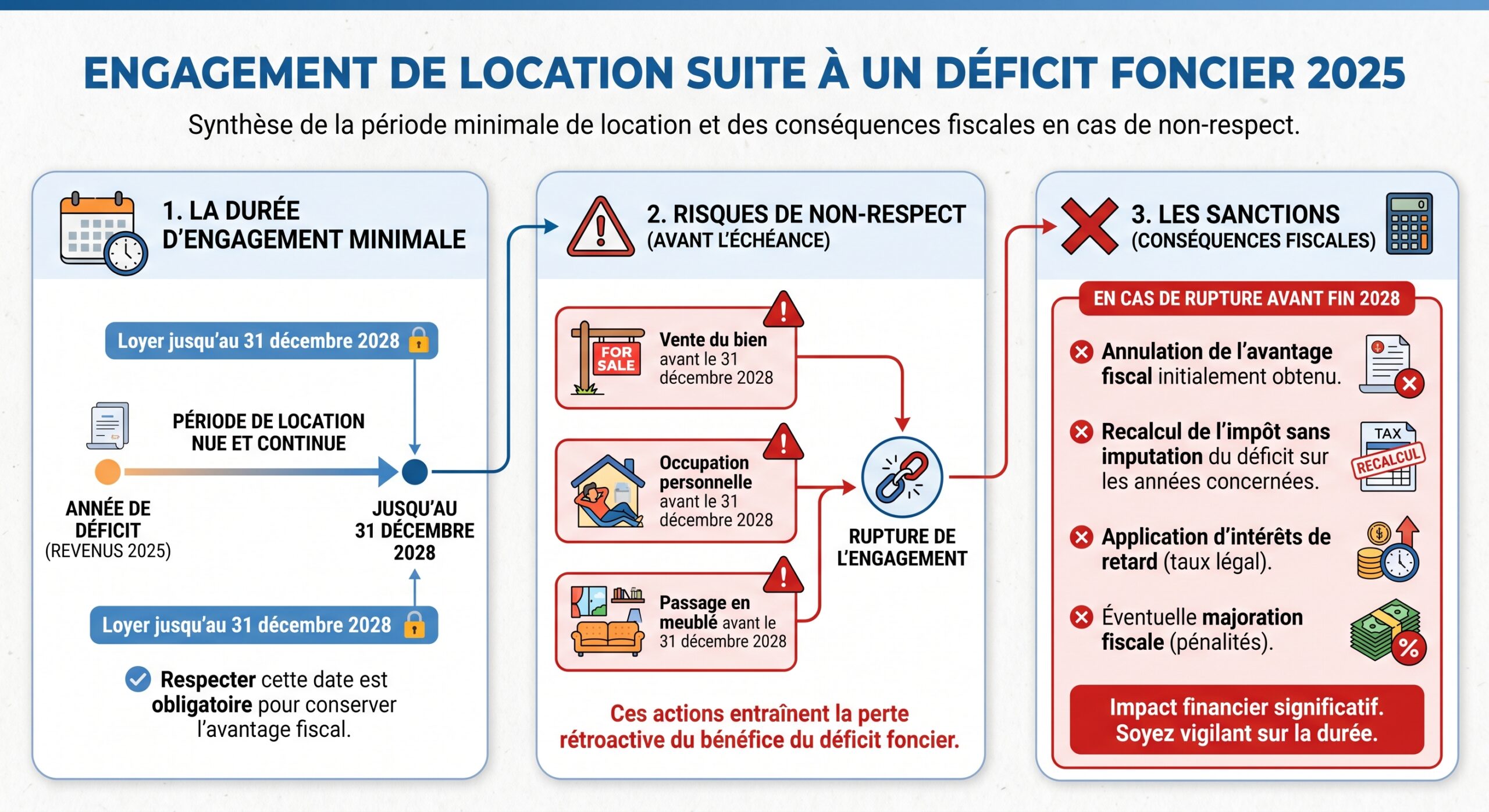 Engagement de location suite à un déficit foncier 2025