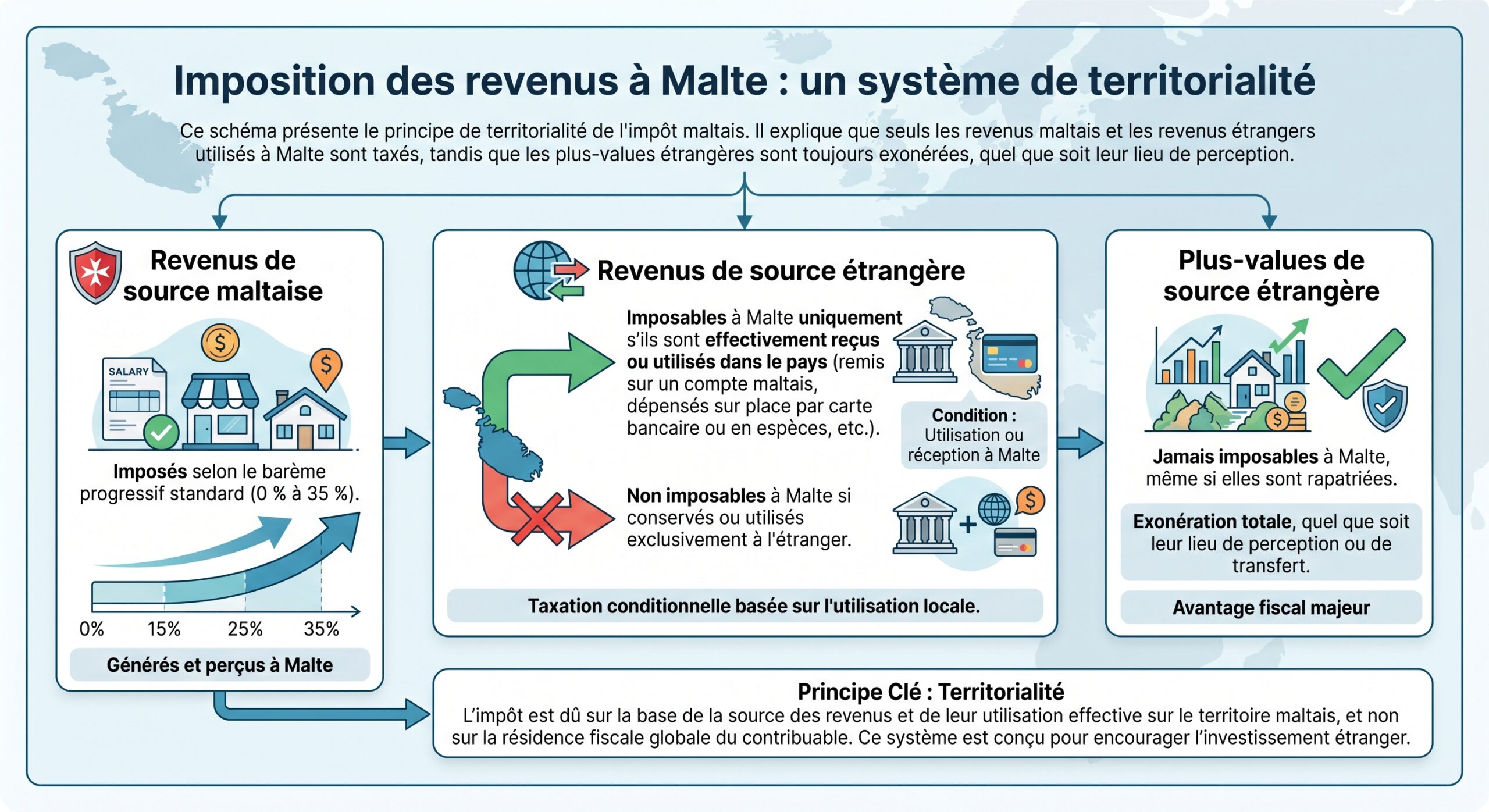 Imposition des revenus à Malte : un système de territorialité