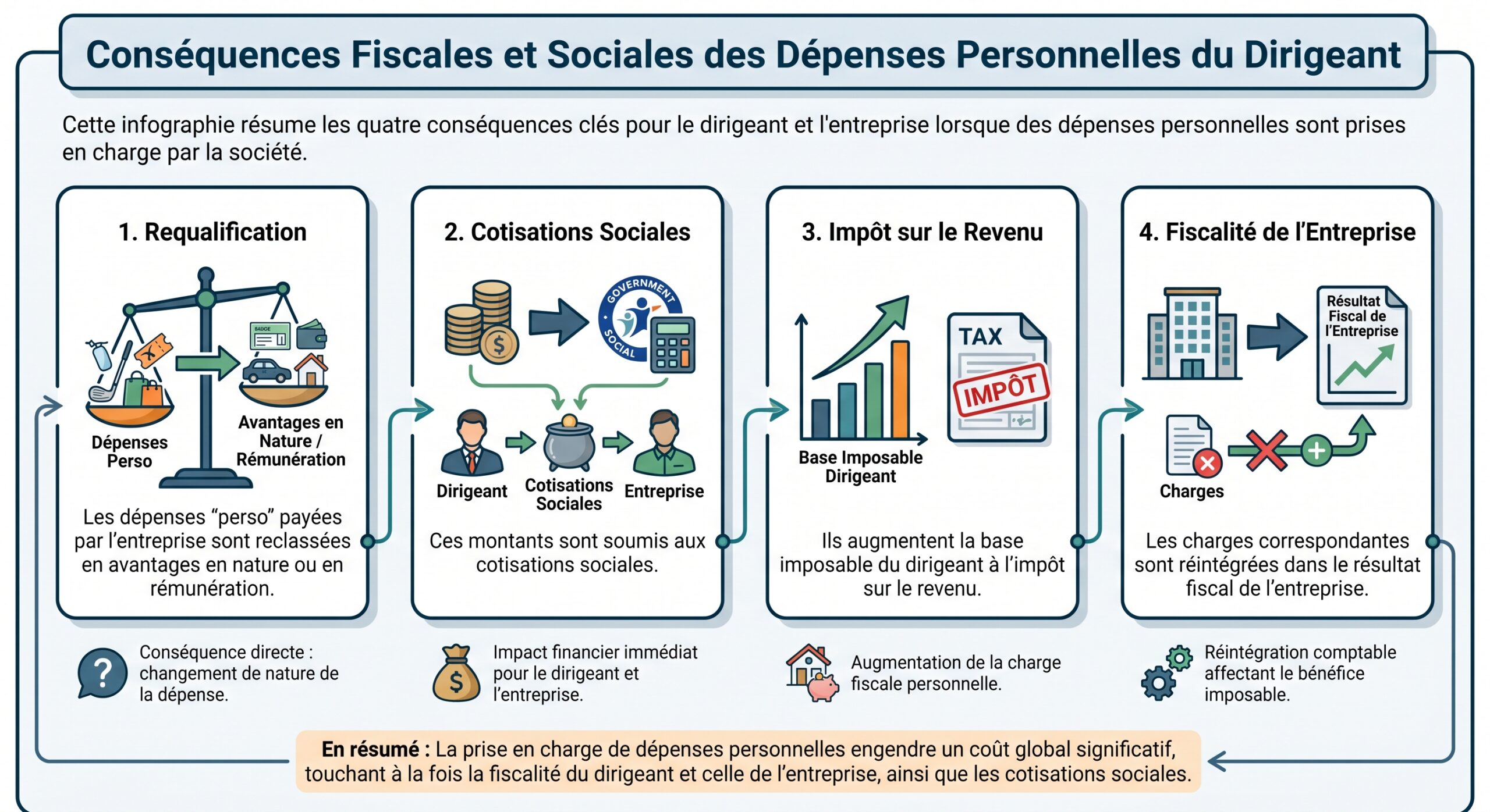 Conséquences fiscales et sociales des dépenses personnelles du dirigeant