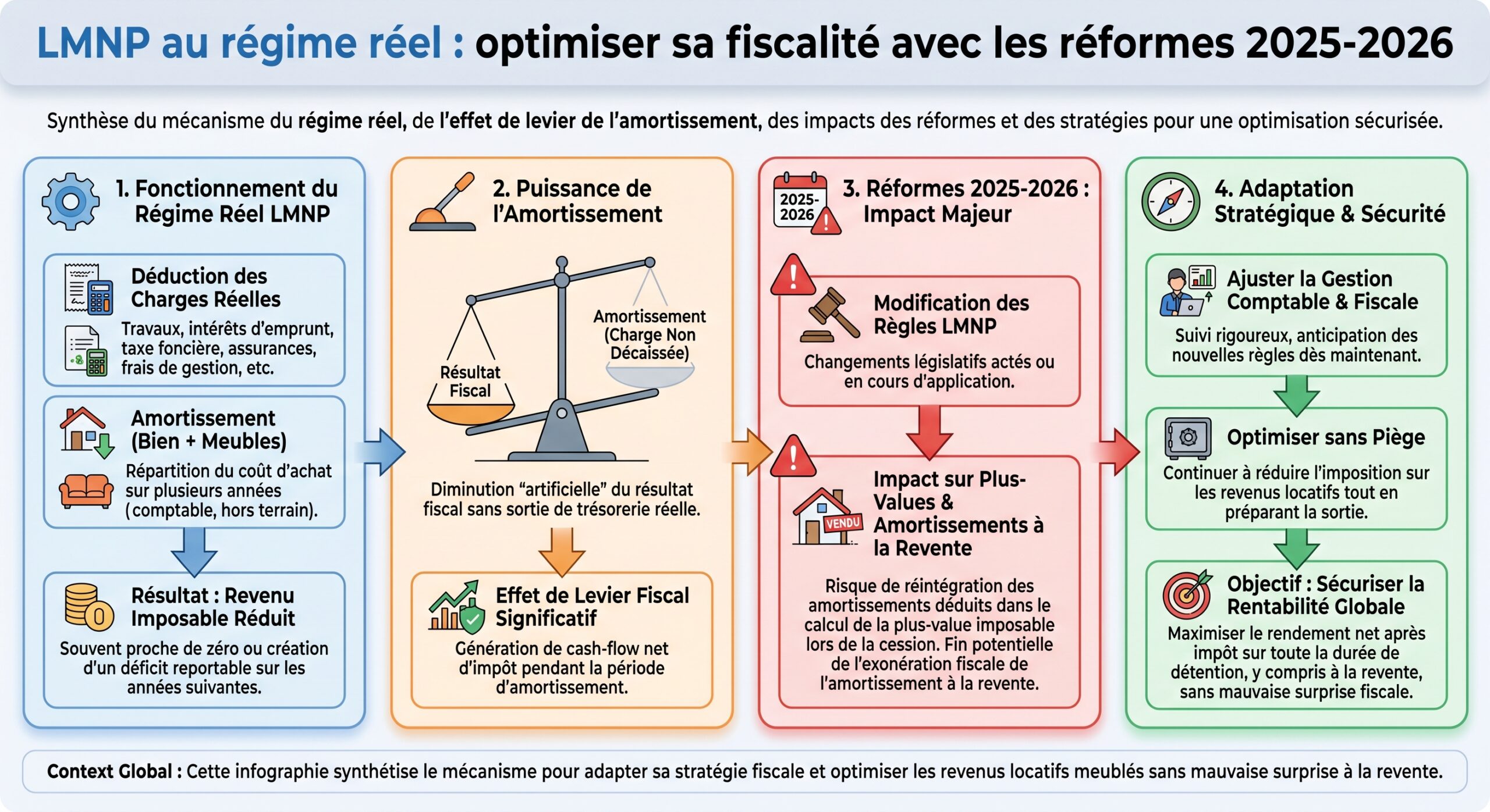 LMNP au régime réel : optimiser sa fiscalité avec les réformes 2025-2026