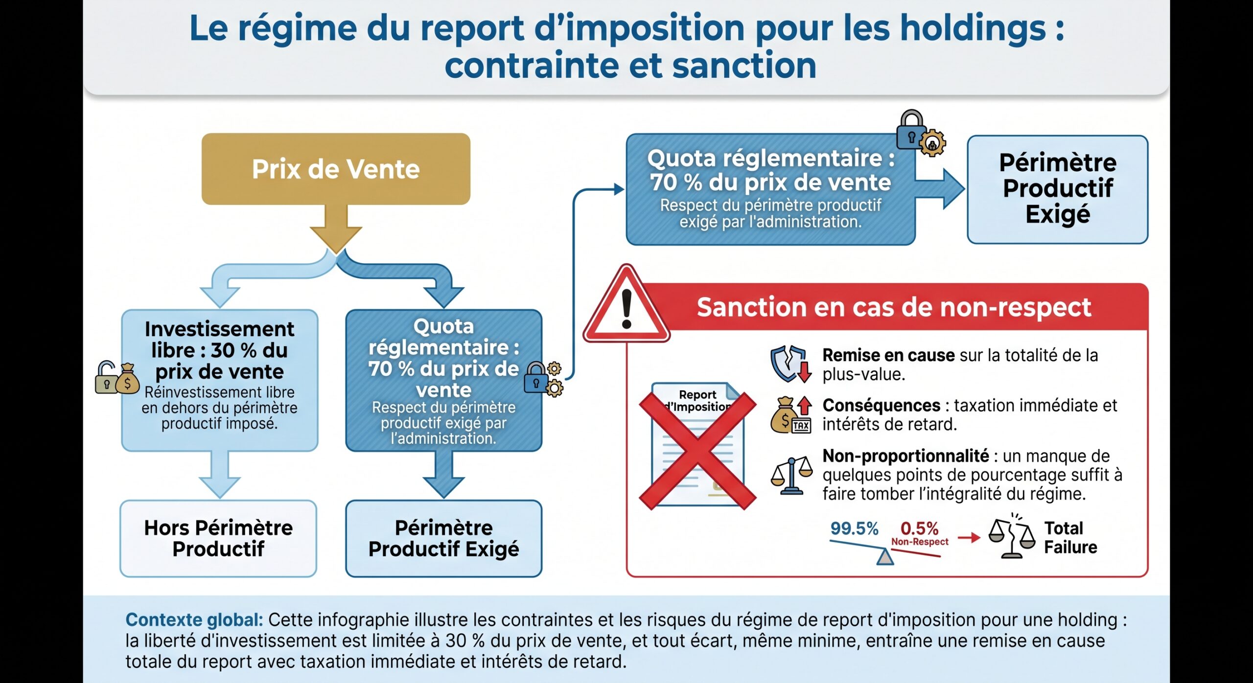 Le régime du report d'imposition pour les holdings : contrainte et sanction