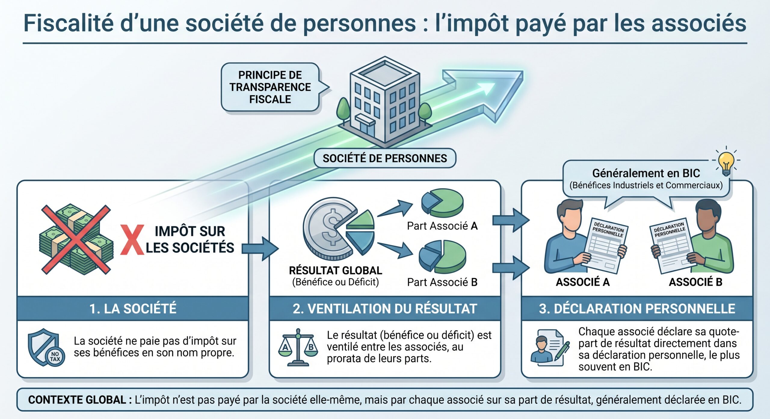 Fiscalité d'une société de personnes : l'impôt payé par les associés