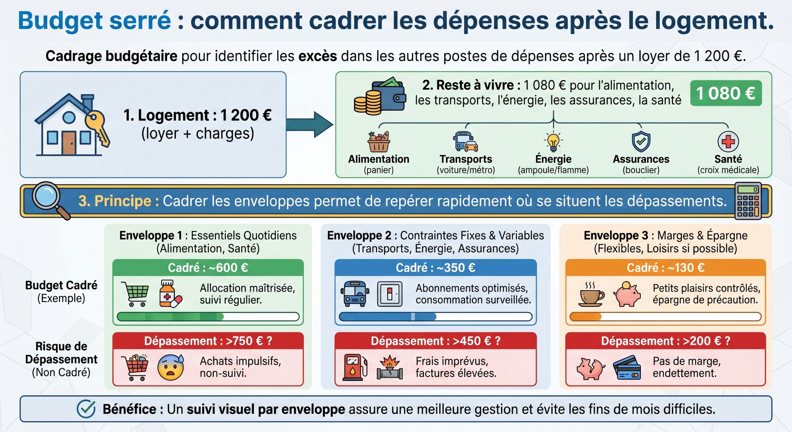 Budget serré : comment cadrer les dépenses après le logement