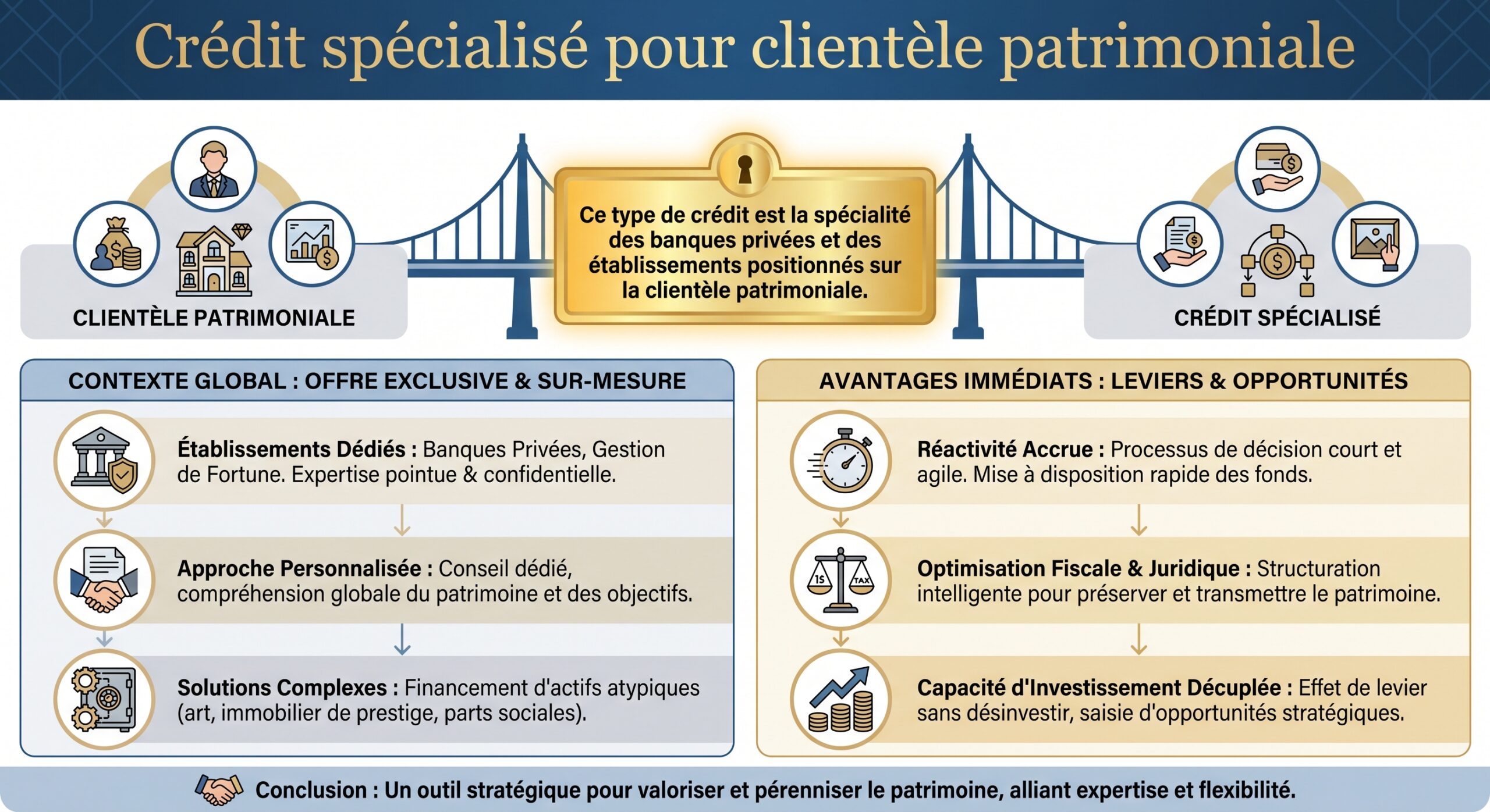 Crédit spécialisé pour clientèle patrimoniale