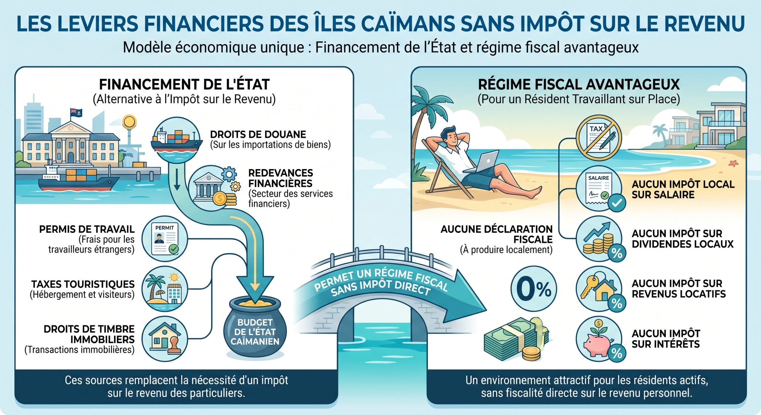 Les leviers financiers des îles Caïmans sans impôt sur le revenu