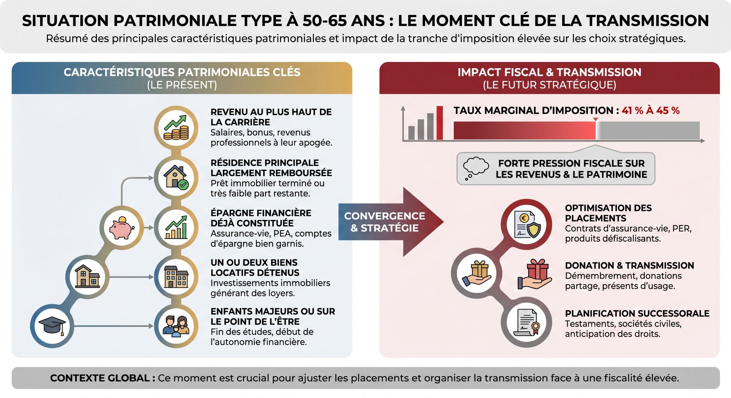 Situation patrimoniale type à 50-65 ans : le moment clé de la transmission