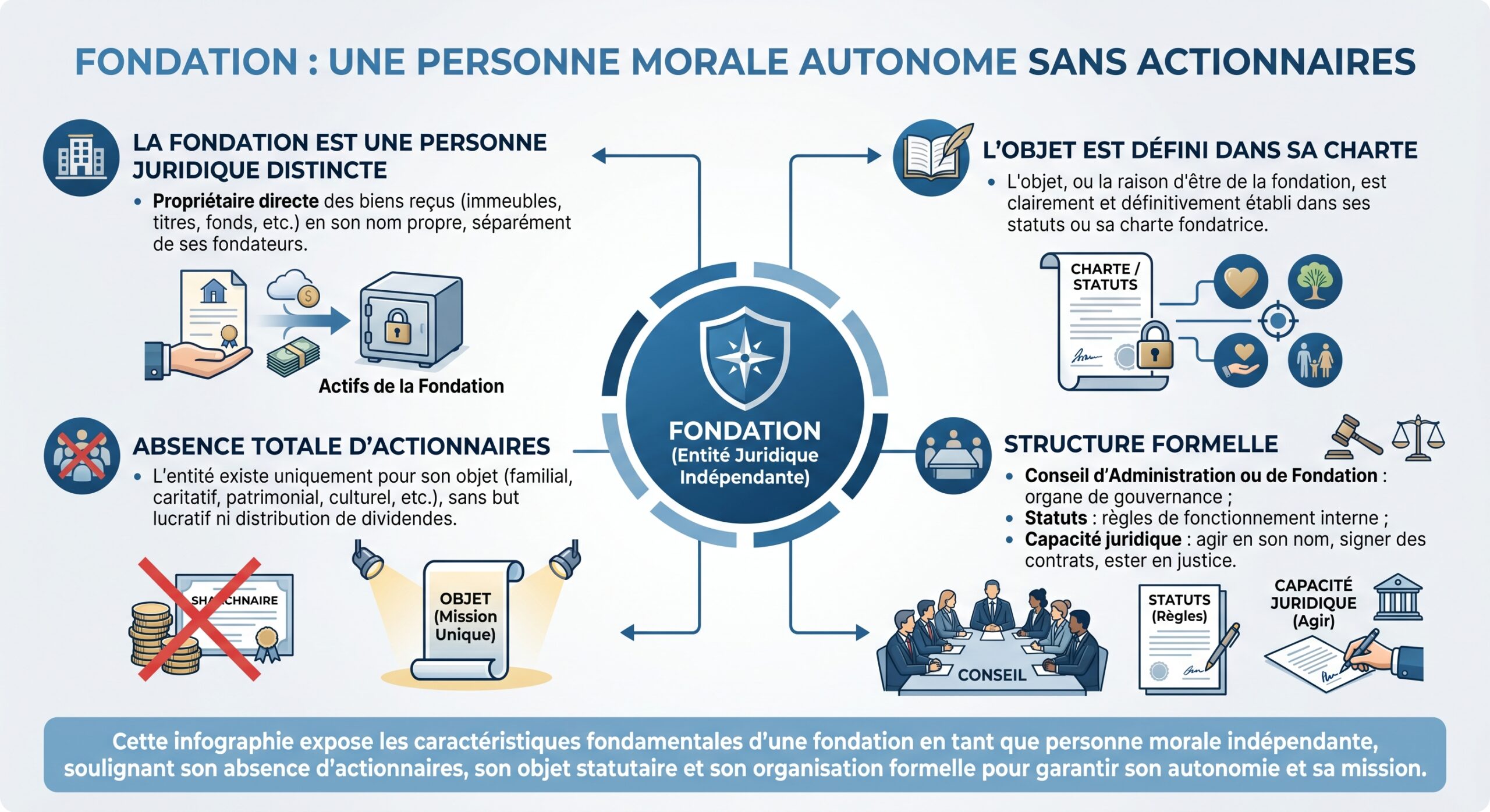Fondation : une personne morale autonome sans actionnaires
