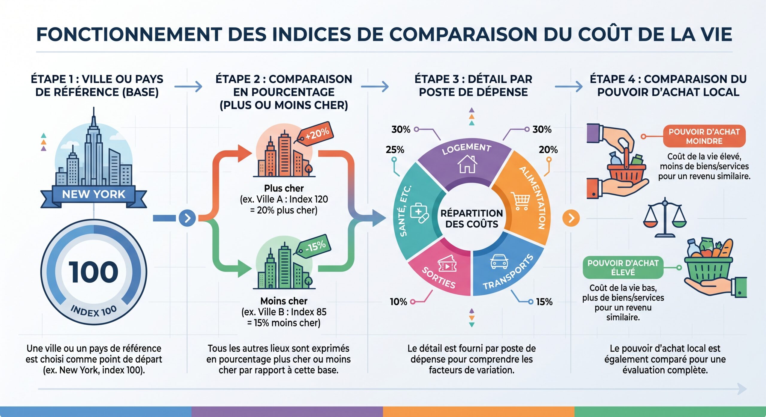 Fonctionnement des indices de comparaison du coût de la vie