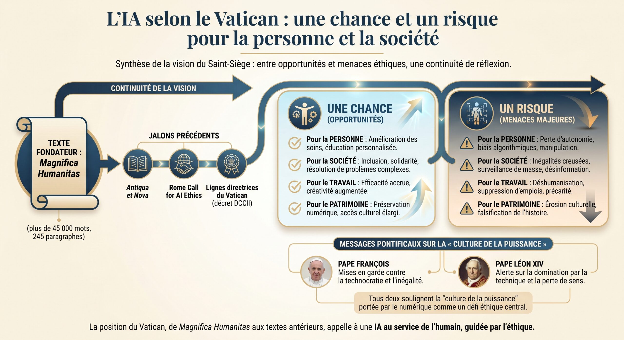 L'IA selon le Vatican : une chance et un risque pour la personne et la société