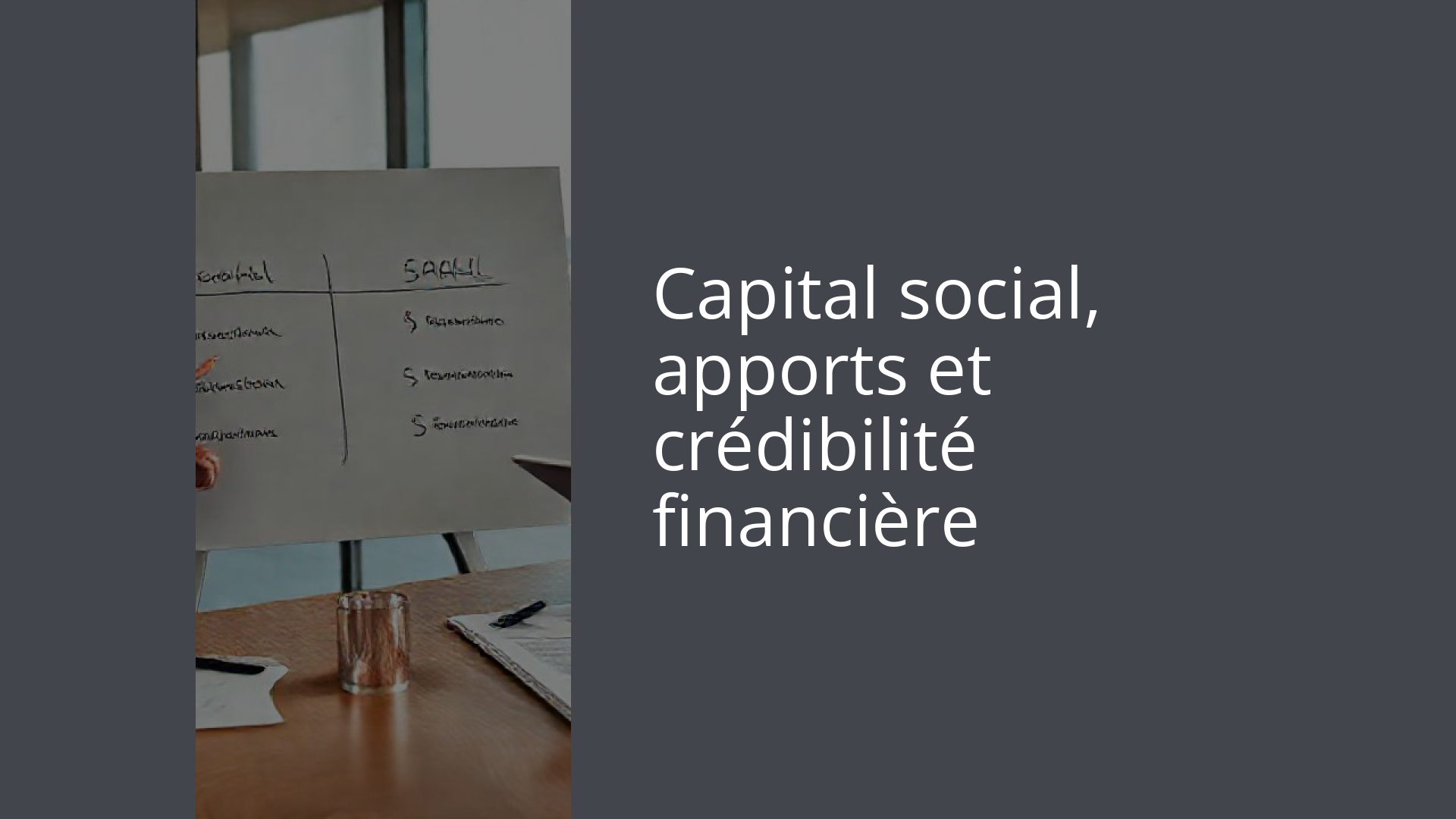 Capital social, apports et crédibilité financière