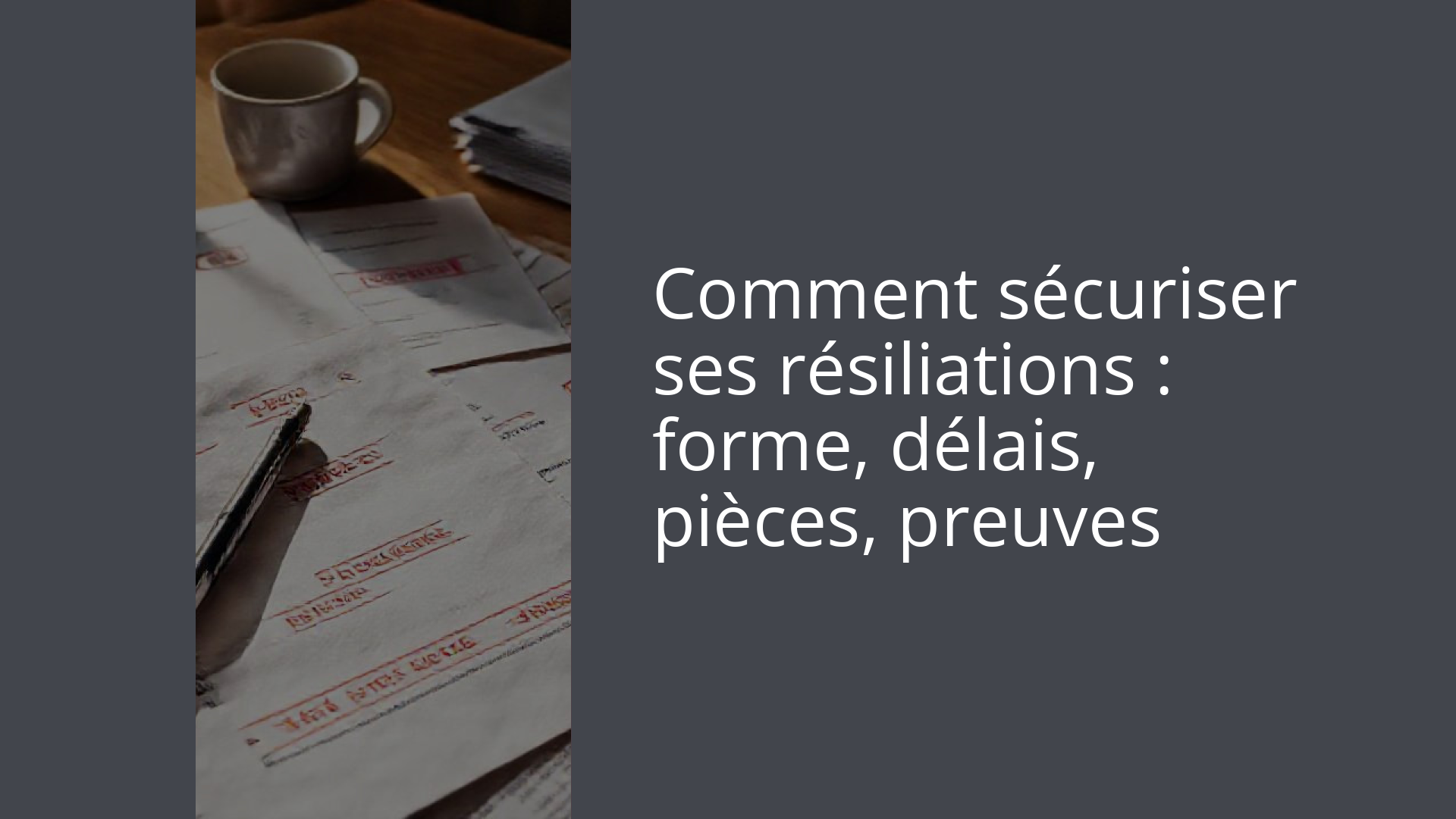 Comment sécuriser ses résiliations : forme, délais, pièces, preuves