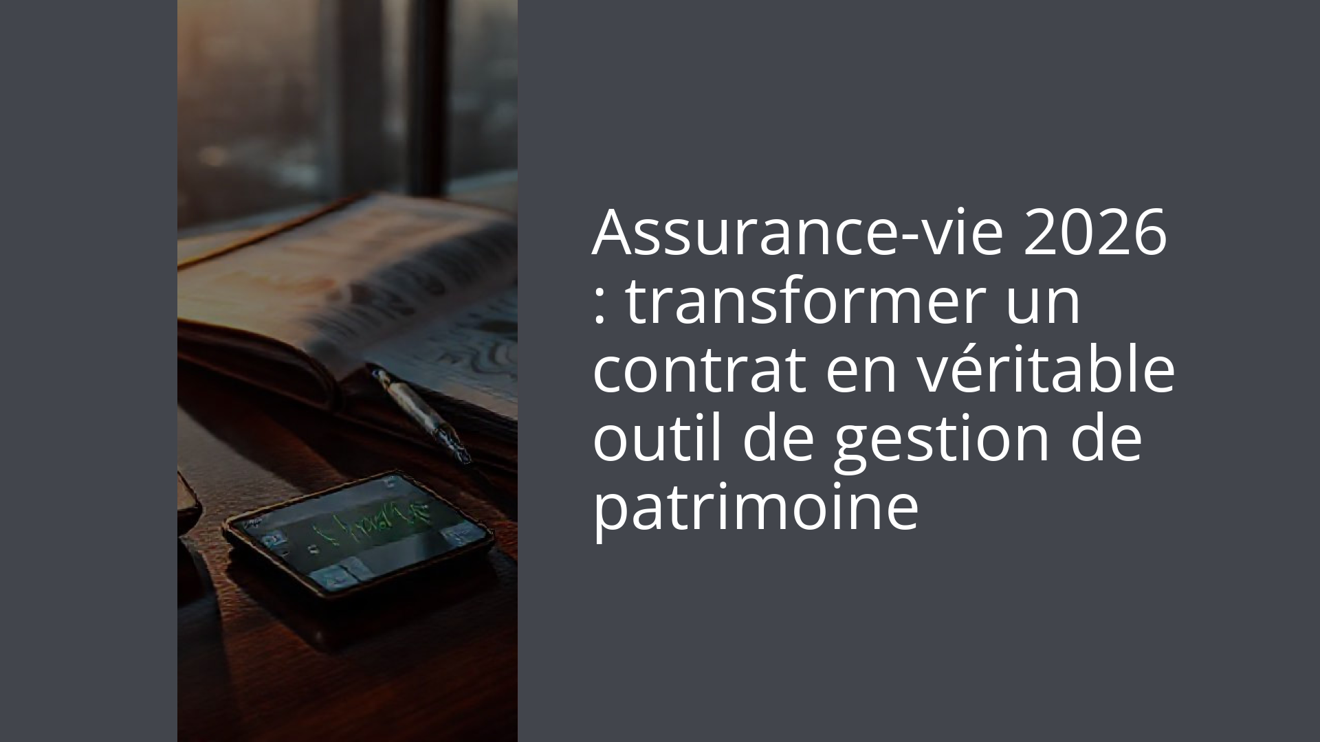 Assurance-vie 2026 : transformer un contrat en véritable outil de gestion de patrimoine