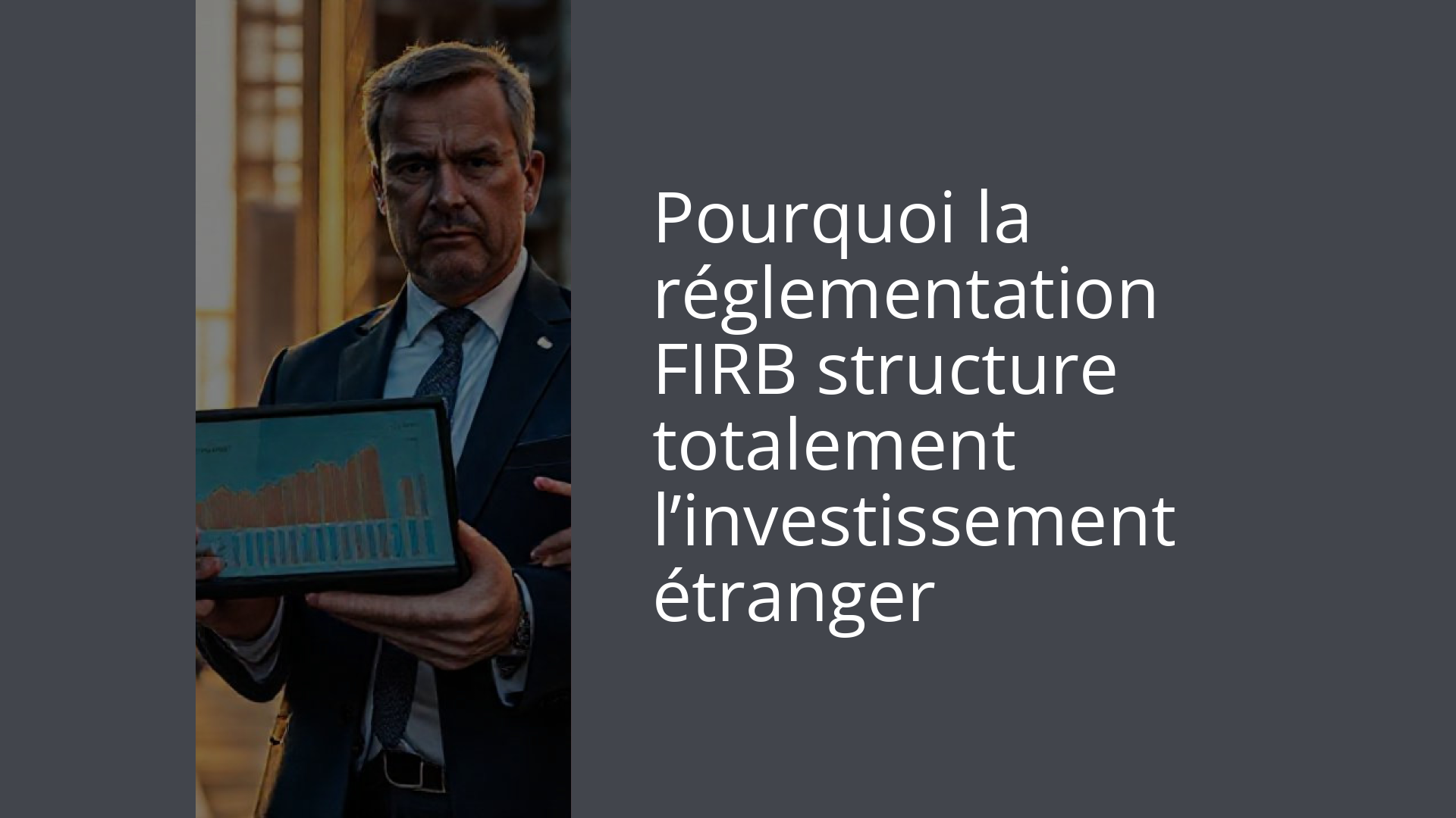 Pourquoi la réglementation FIRB structure totalement l’investissement étranger