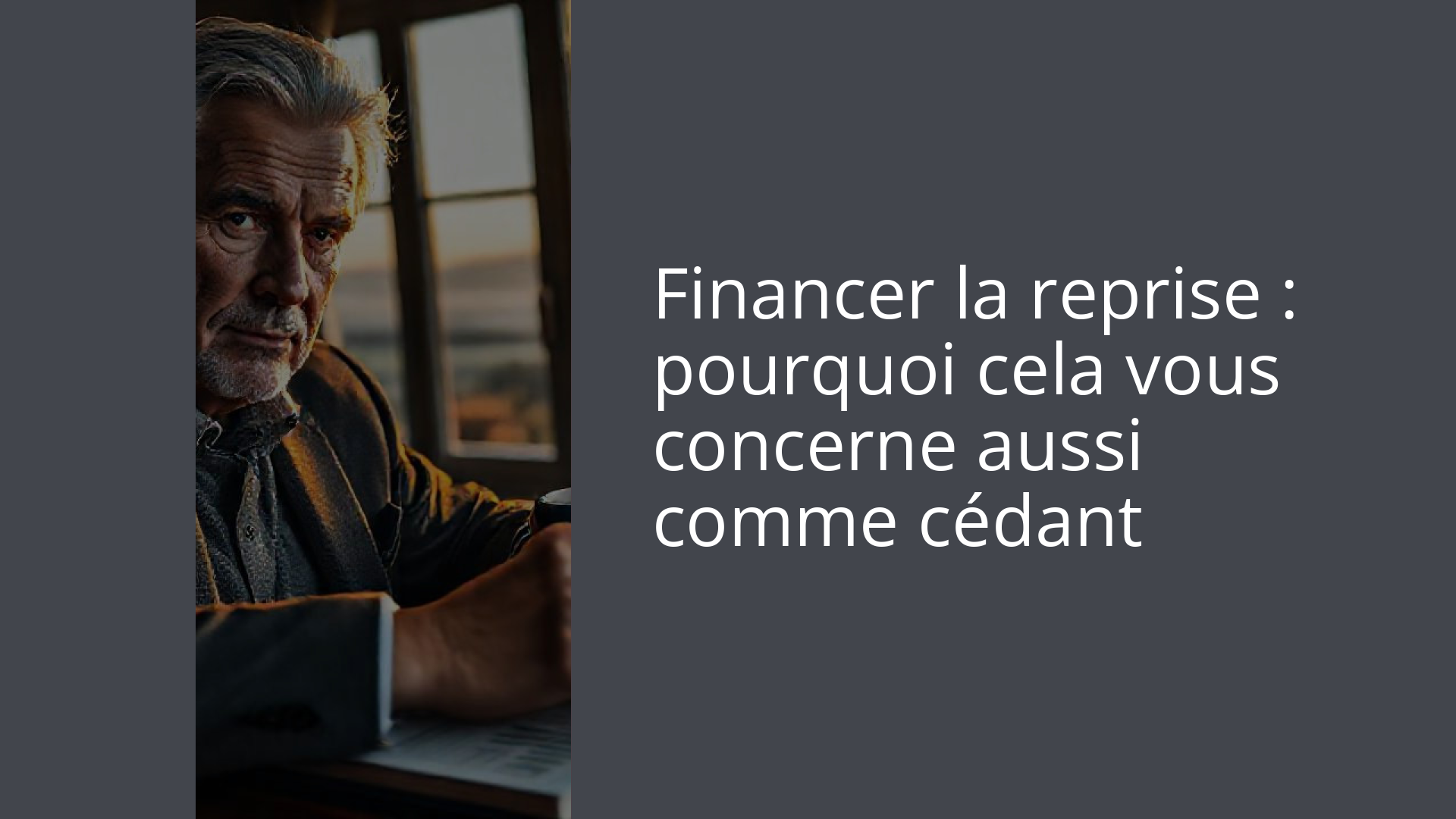 Financer la reprise : pourquoi cela vous concerne aussi comme cédant