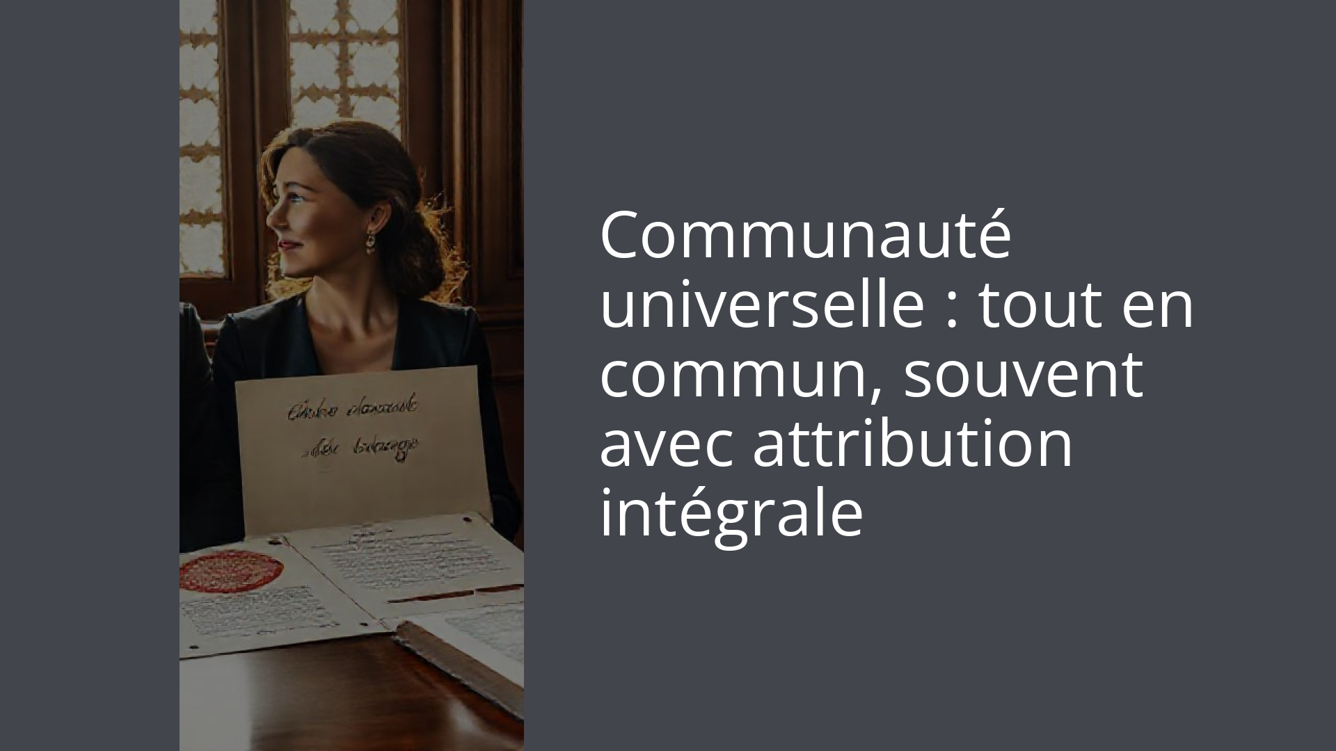 Communauté universelle : tout en commun, souvent avec attribution intégrale