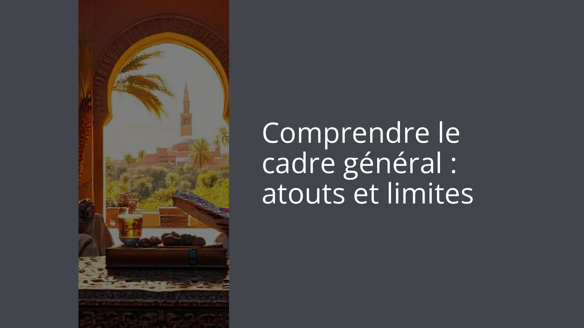 Comprendre le cadre général : atouts et limites