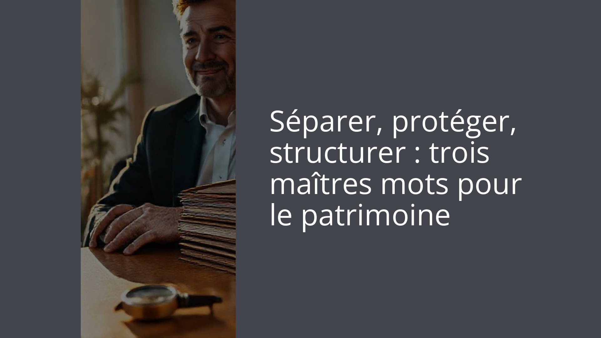 Séparer, protéger, structurer : trois maîtres mots pour le patrimoine