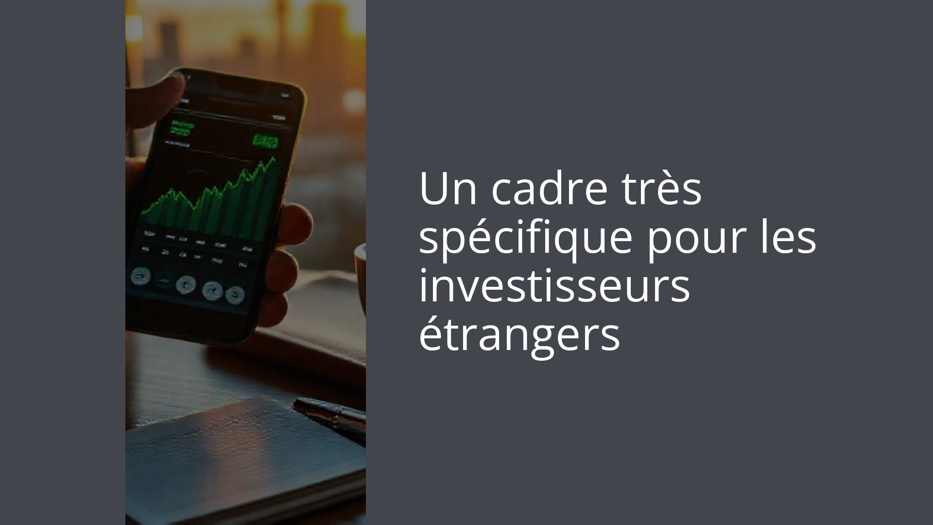 Un cadre très spécifique pour les investisseurs étrangers