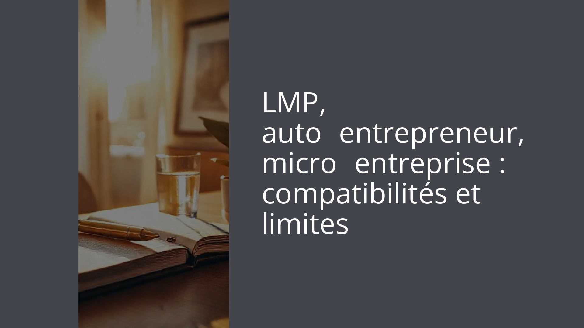LMP, auto‑entrepreneur, micro‑entreprise : compatibilités et limites