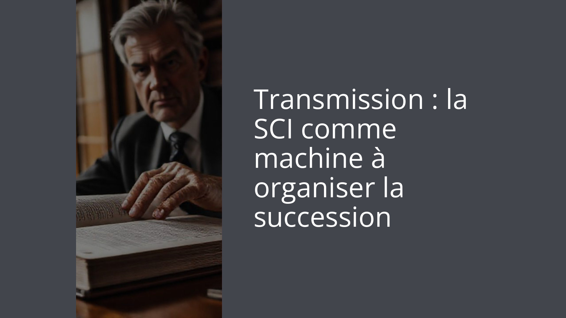 Transmission : la SCI comme machine à organiser la succession