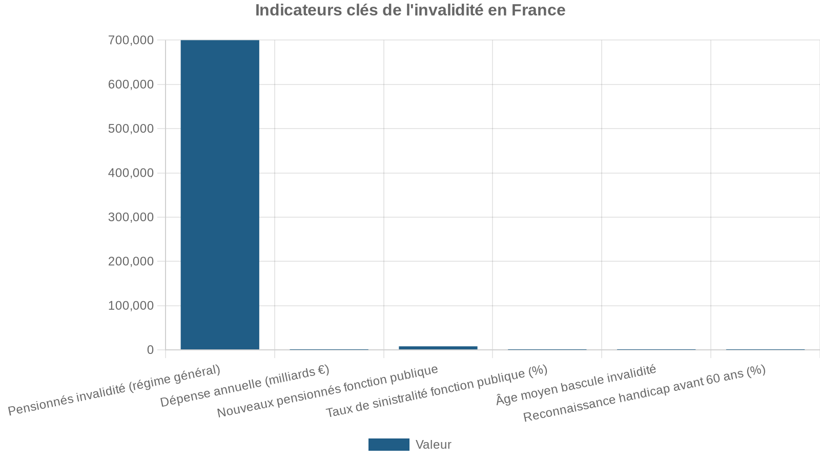 Indicateurs clés de l'invalidité en France