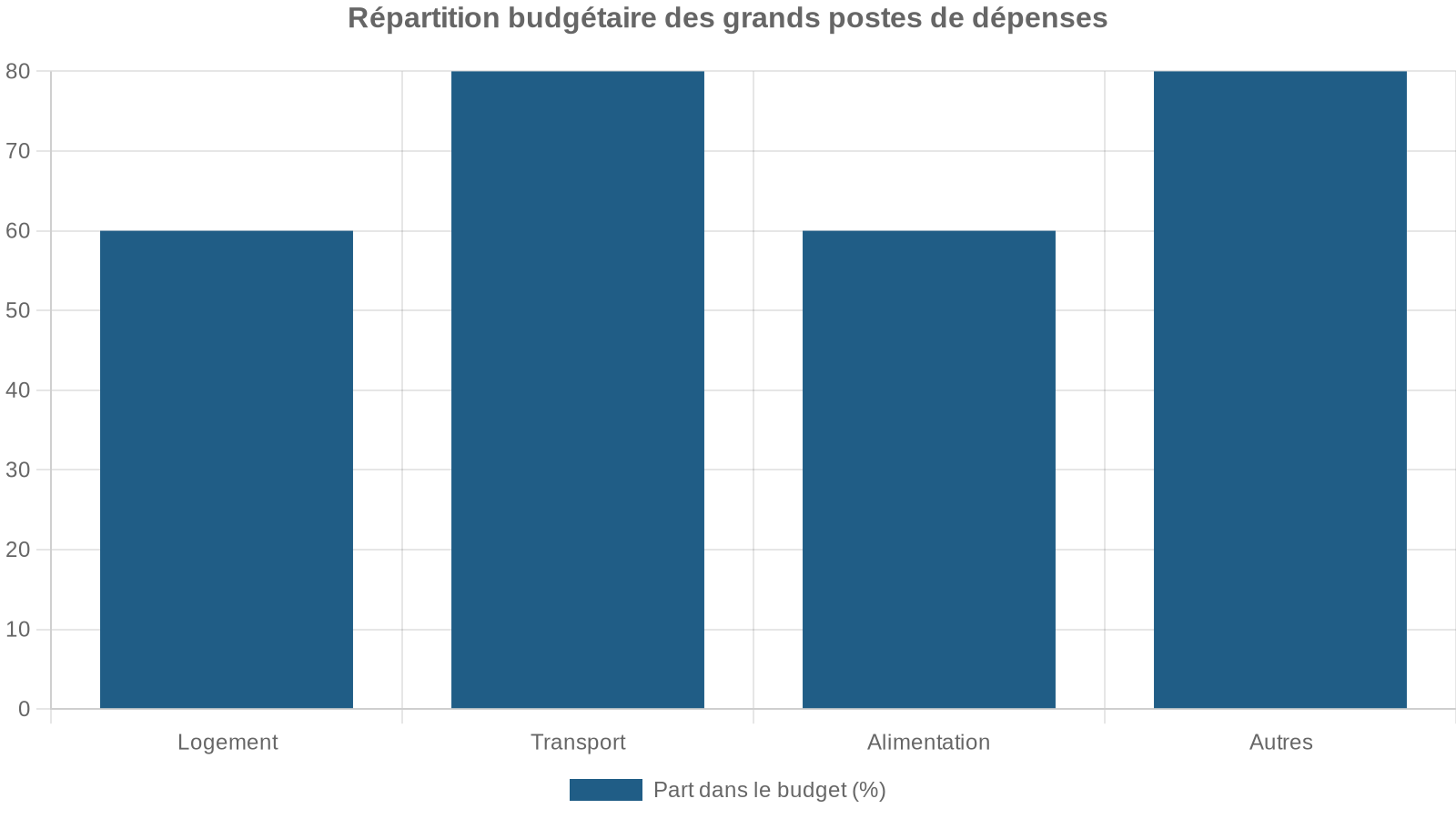 Répartition budgétaire des grands postes de dépenses