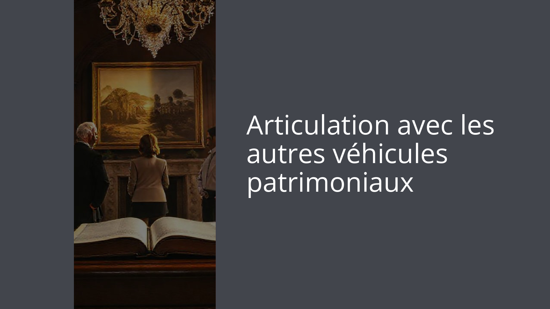 Articulation avec les autres véhicules patrimoniaux