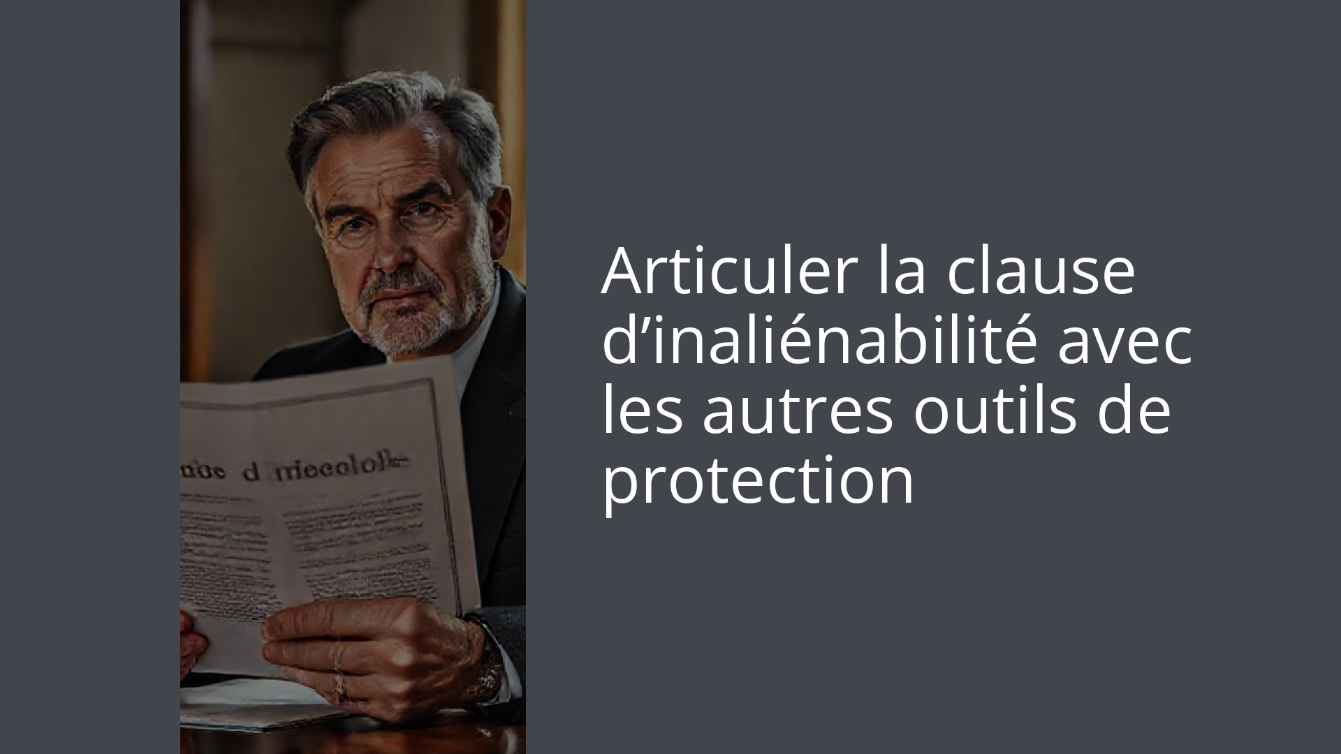 Articuler la clause d’inaliénabilité avec les autres outils de protection