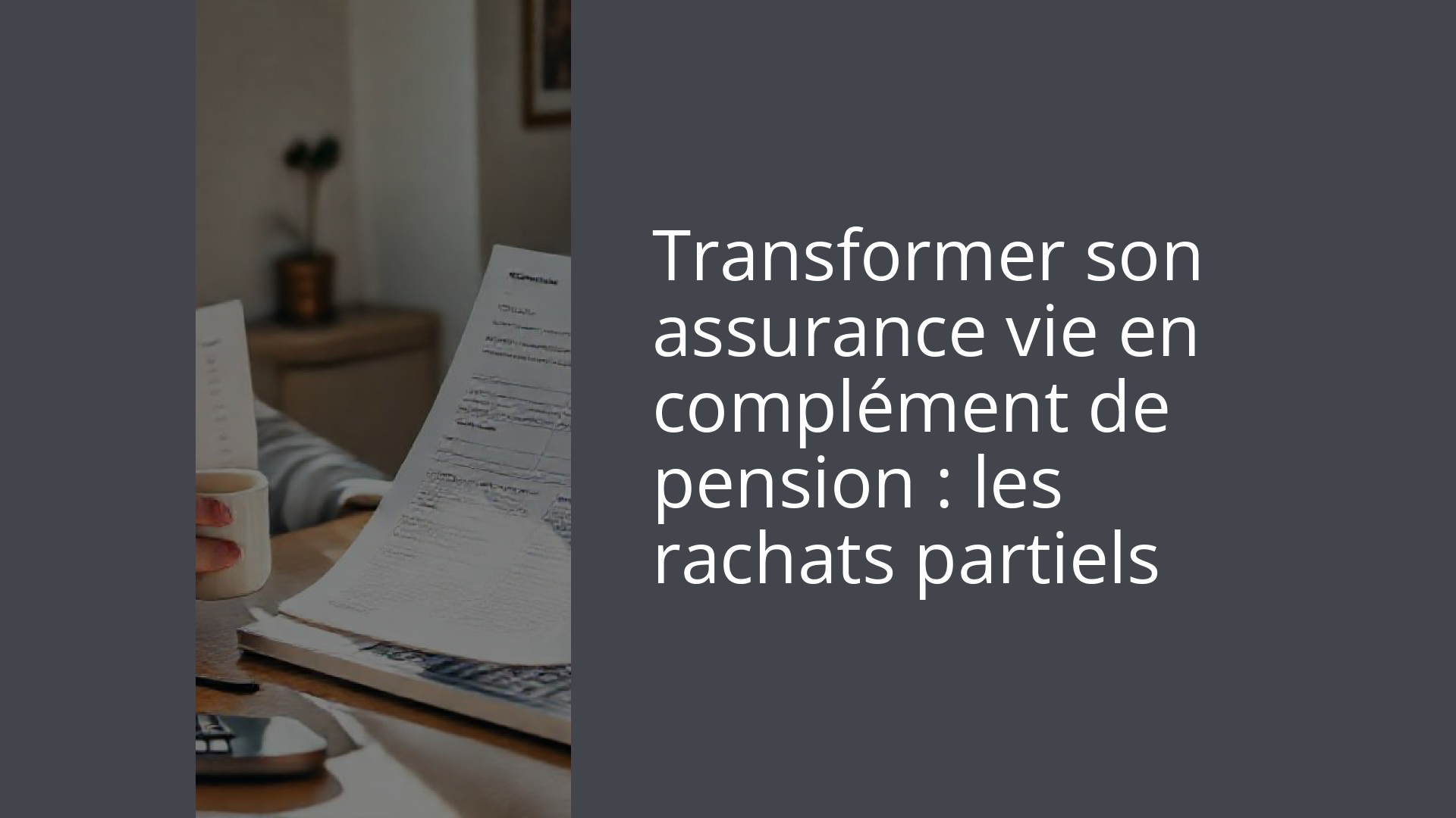 Transformer son assurance vie en complément de pension : les rachats partiels
