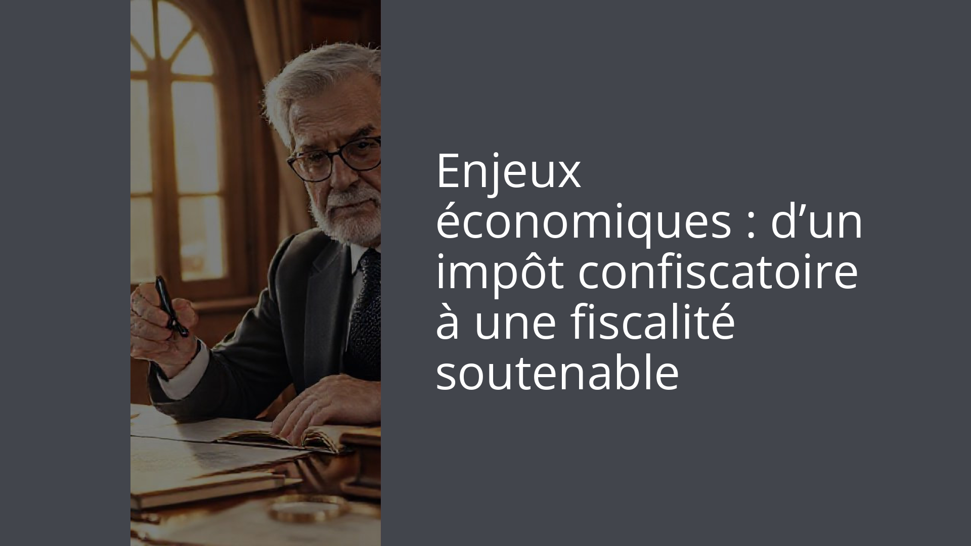 Enjeux économiques : d’un impôt confiscatoire à une fiscalité soutenable