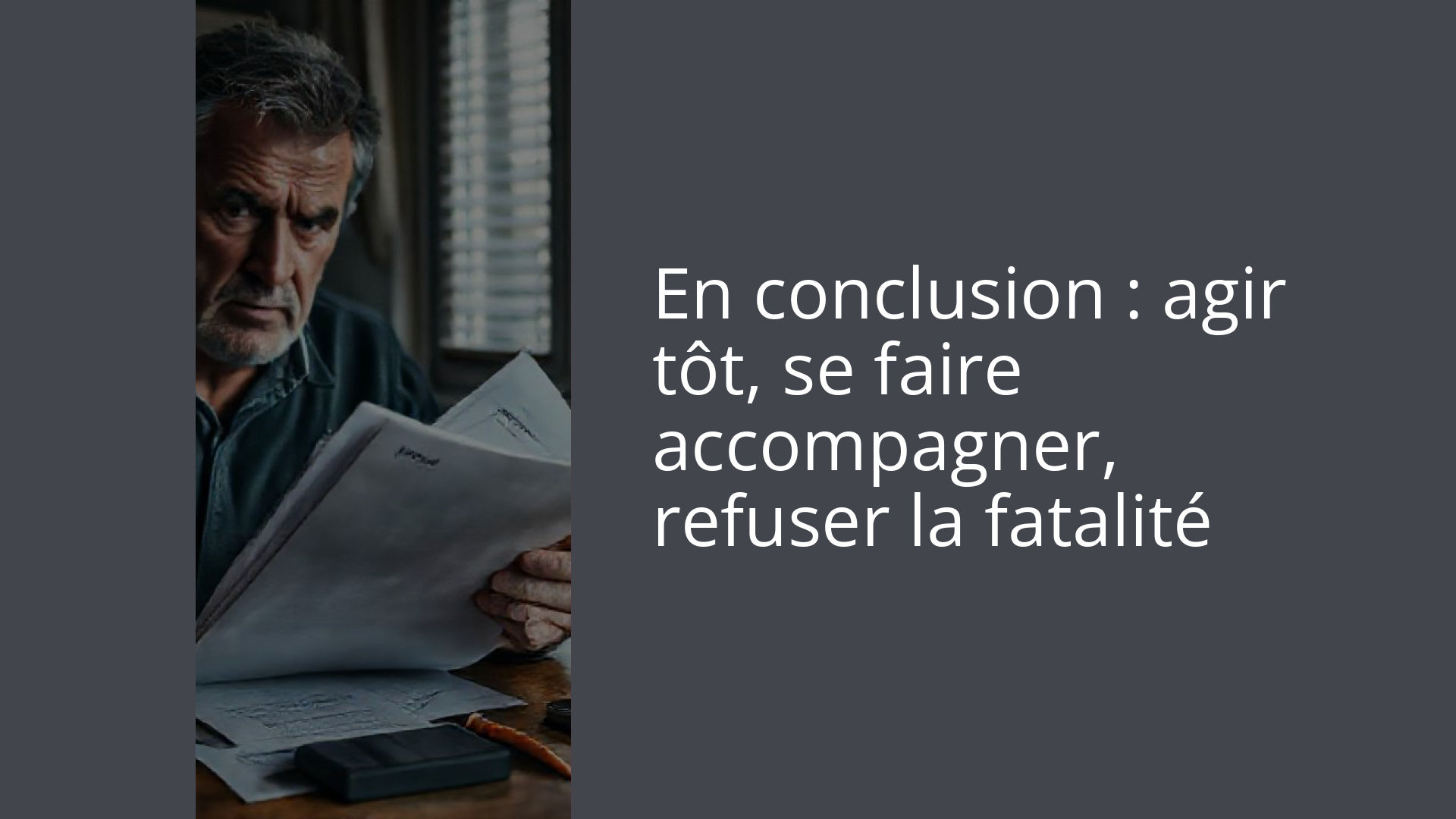 En conclusion : agir tôt, se faire accompagner, refuser la fatalité