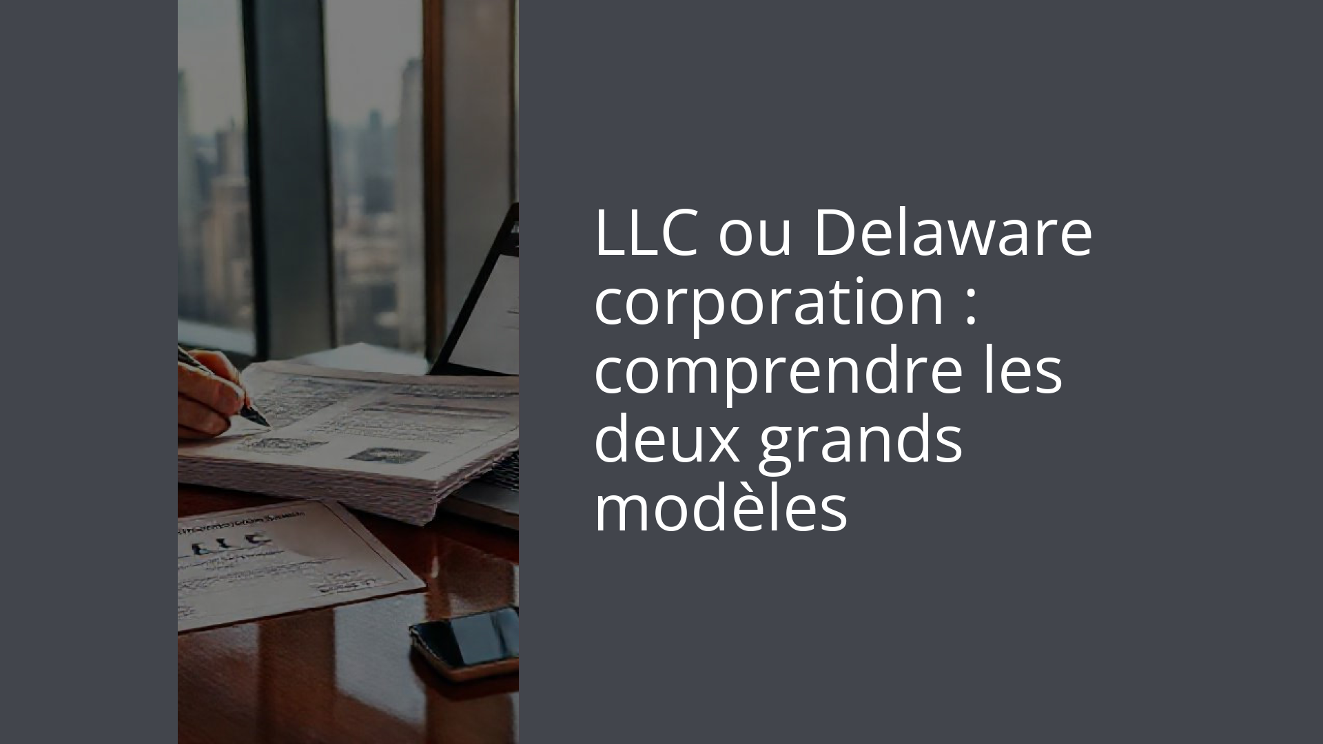 LLC ou Delaware corporation : comprendre les deux grands modèles