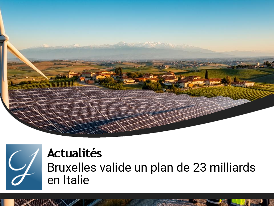 Bruxelles valide un plan de 23 milliards pour les énergies renouvelables en Italie