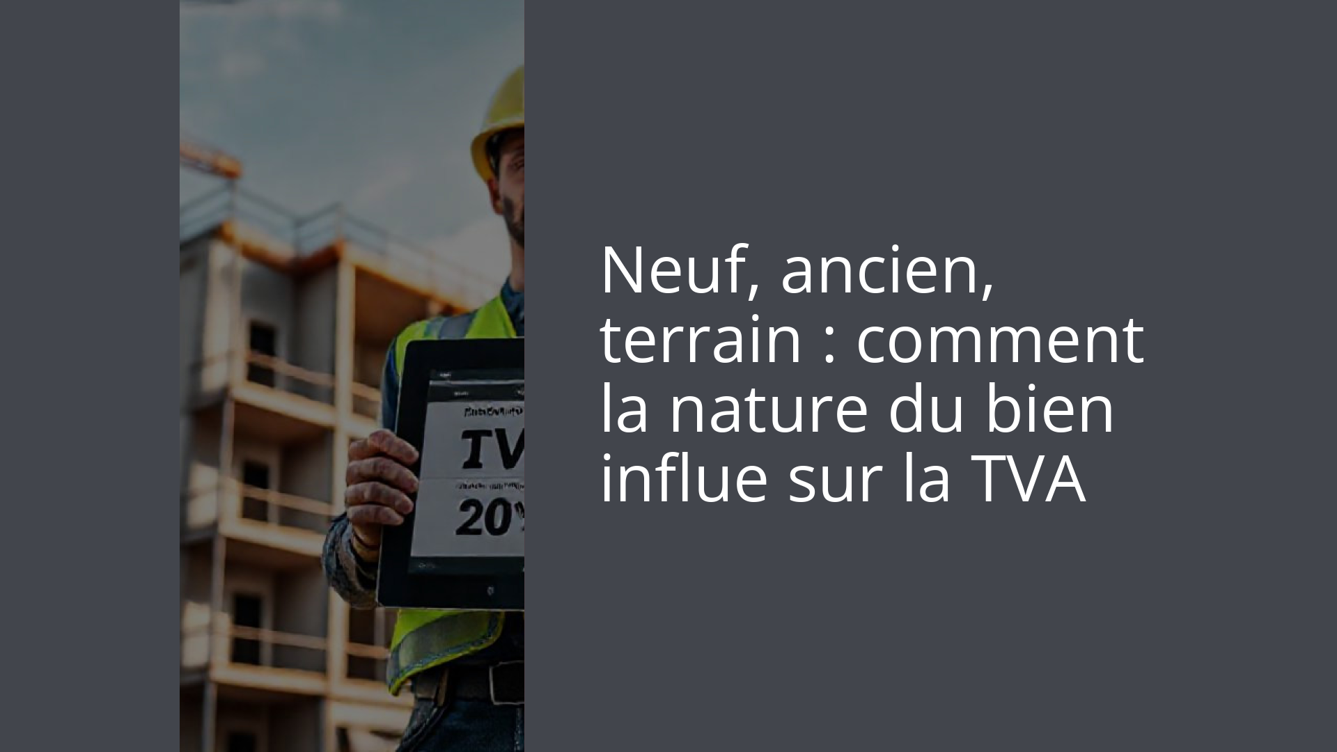 Neuf, ancien, terrain : comment la nature du bien influe sur la TVA