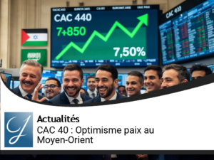 CAC 40 en forte hausse porté par l&rsquo;espoir de paix au Moyen-Orient