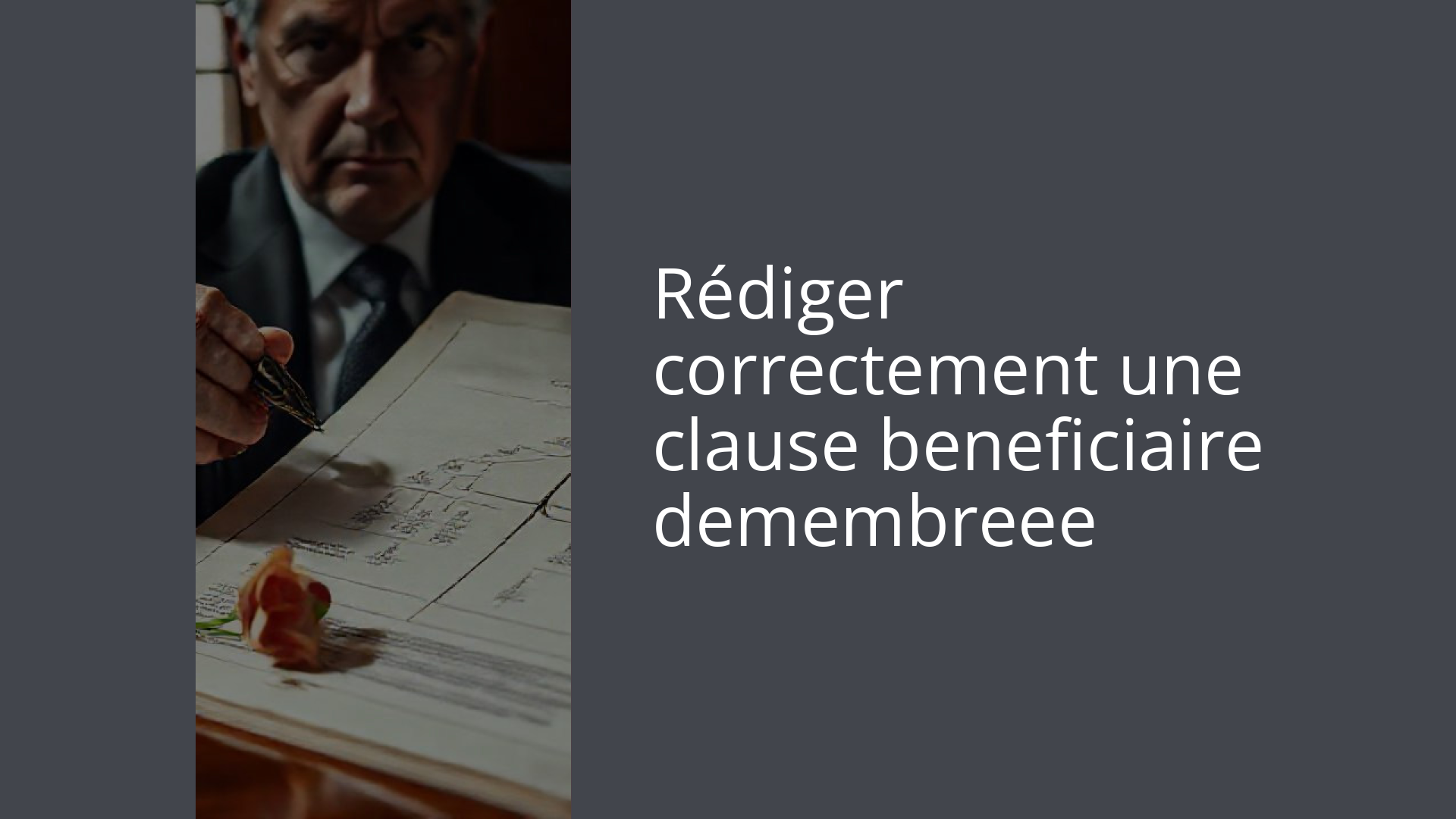 Rédiger correctement une clause beneficiaire demembreee