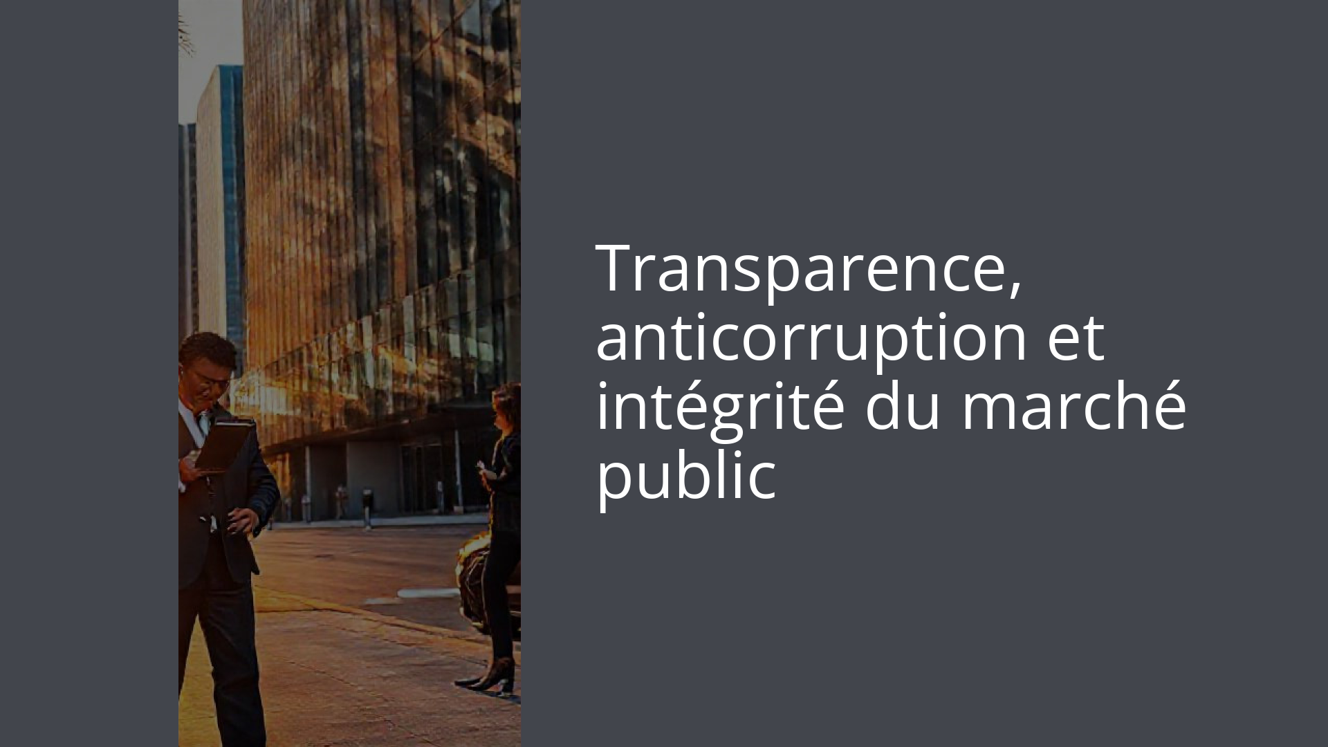 Transparence, anticorruption et intégrité du marché public