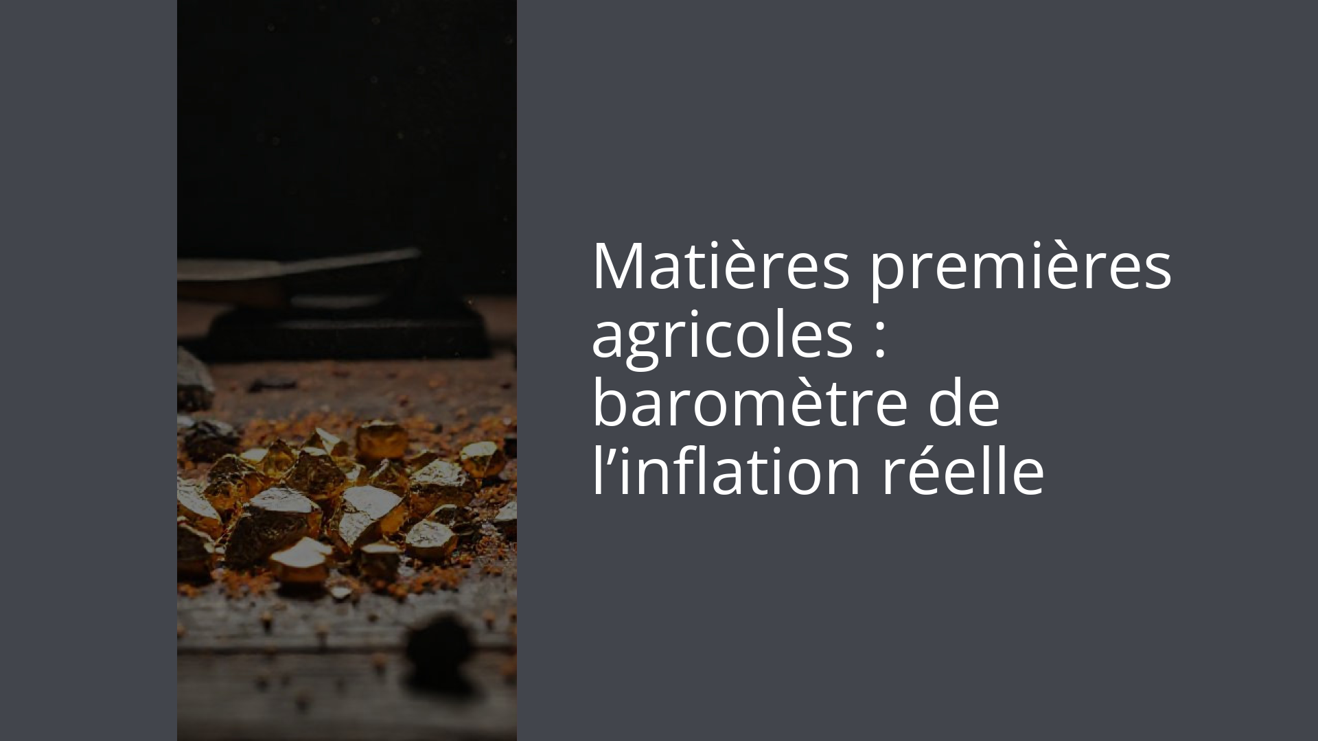 Matières premières agricoles : baromètre de l’inflation réelle