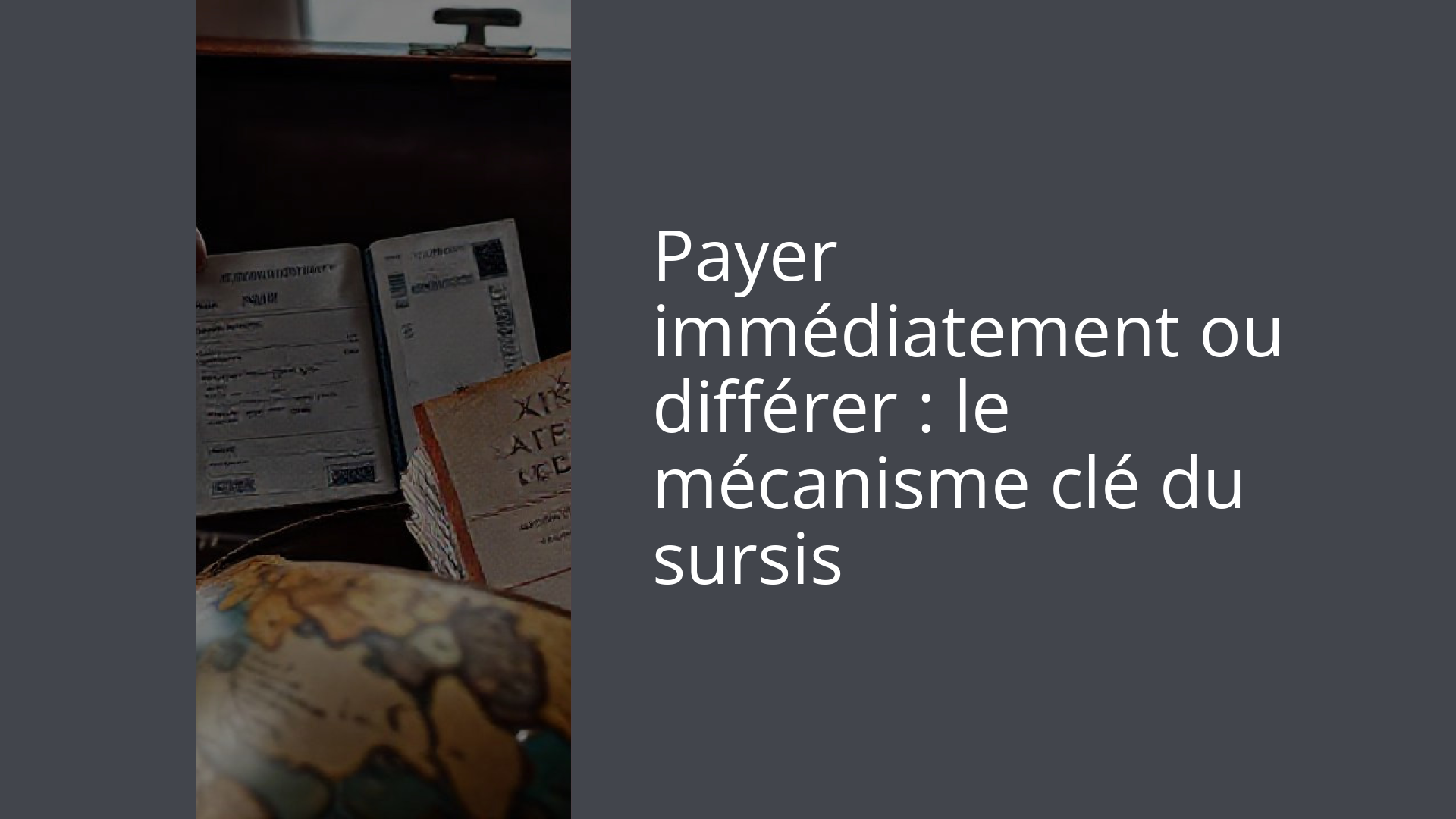 Payer immédiatement ou différer : le mécanisme clé du sursis
