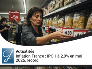 Inflation en France : l&rsquo;IPCH grimpe à un niveau inédit